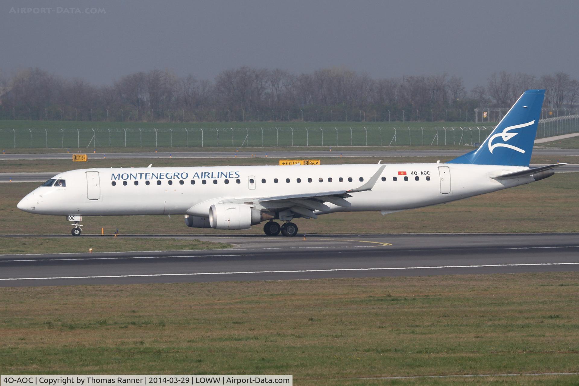 4O-AOC, 2010 Embraer 195LR (ERJ-190-200LR) C/N 19000358, Montenegro Airlines Emb190