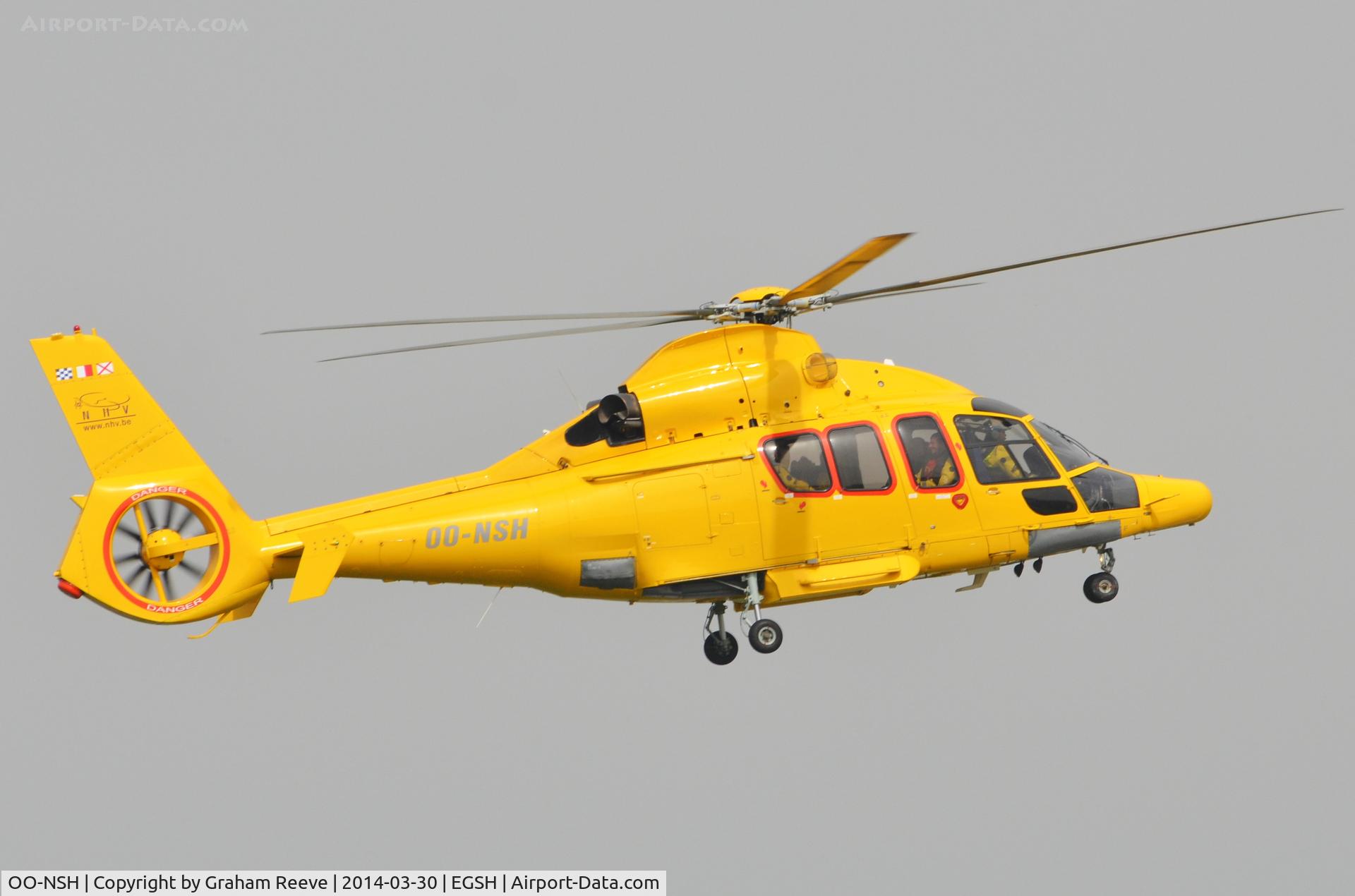 OO-NSH, 2004 Eurocopter EC-155B-1 C/N 6681, About to touch down.
