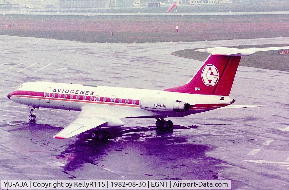 YU-AJA, 1971 Tupolev Tu-134A C/N 1351206, Newcastle Woolsington - Aviogenex