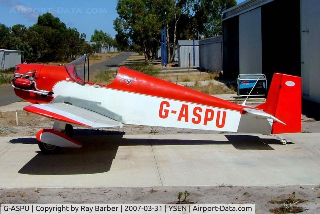 G-ASPU, 1966 Druine D.31 Turbulent C/N PFA 1623, Druine D.31 Turbulent [PFA 1623] Serpentine~VH 31/03/2007. Seen here although registered VH-UVW at the time appears not to have been worn now registered 19-7081 on Australian Ultralight register