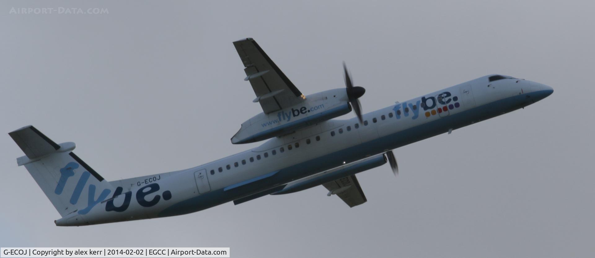 G-ECOJ, 2008 De Havilland Canada DHC-8-402Q Dash 8 C/N 4229, departing manchester