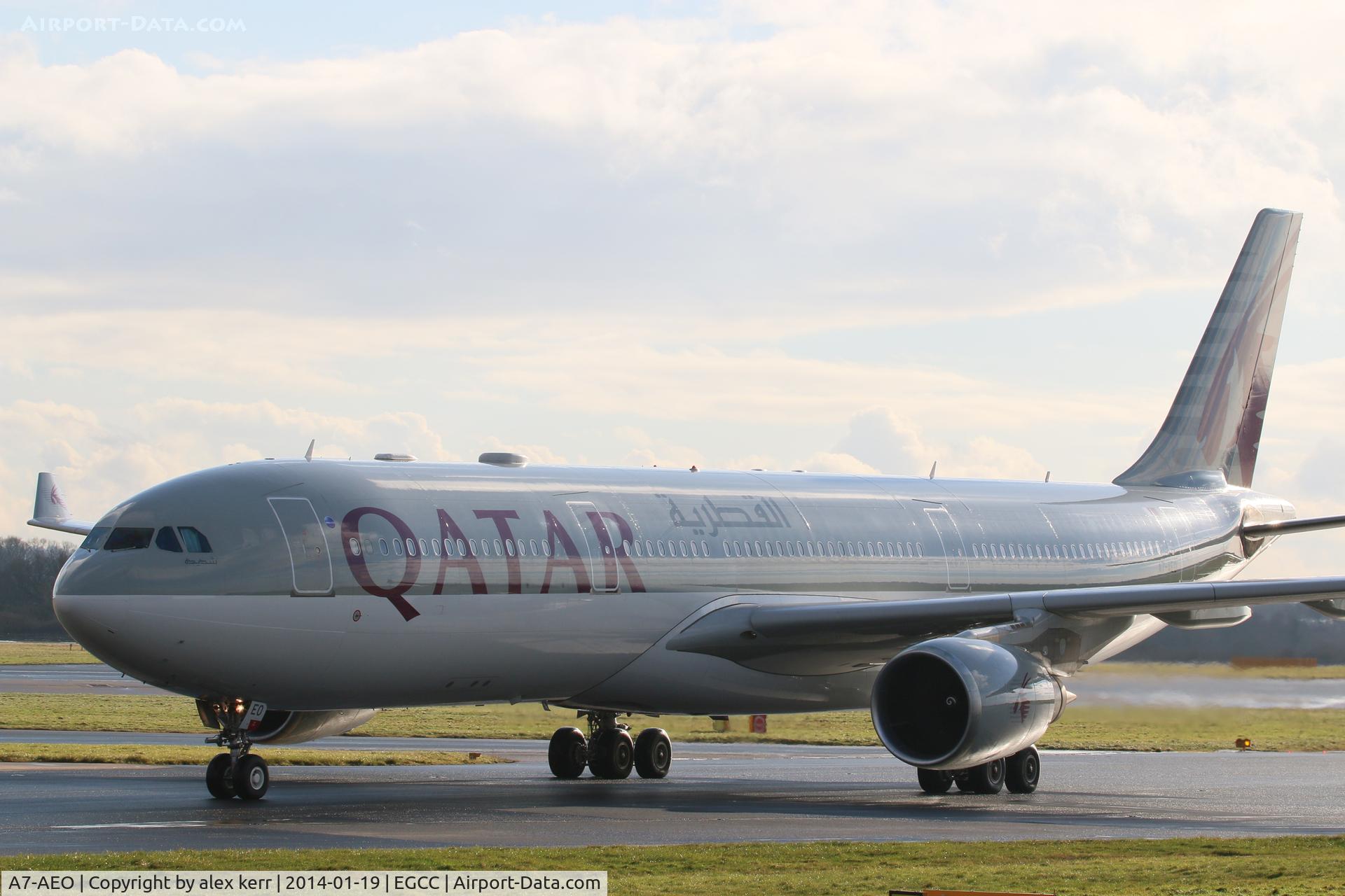 A7-AEO, 2008 Airbus A330-302 C/N 918, arriving manchester