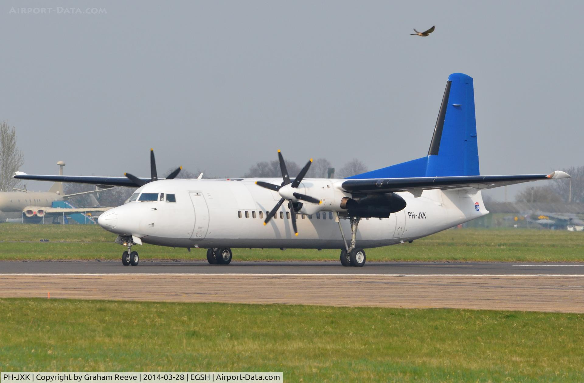 PH-JXK, 1991 Fokker 50 C/N 20233, About to depart.