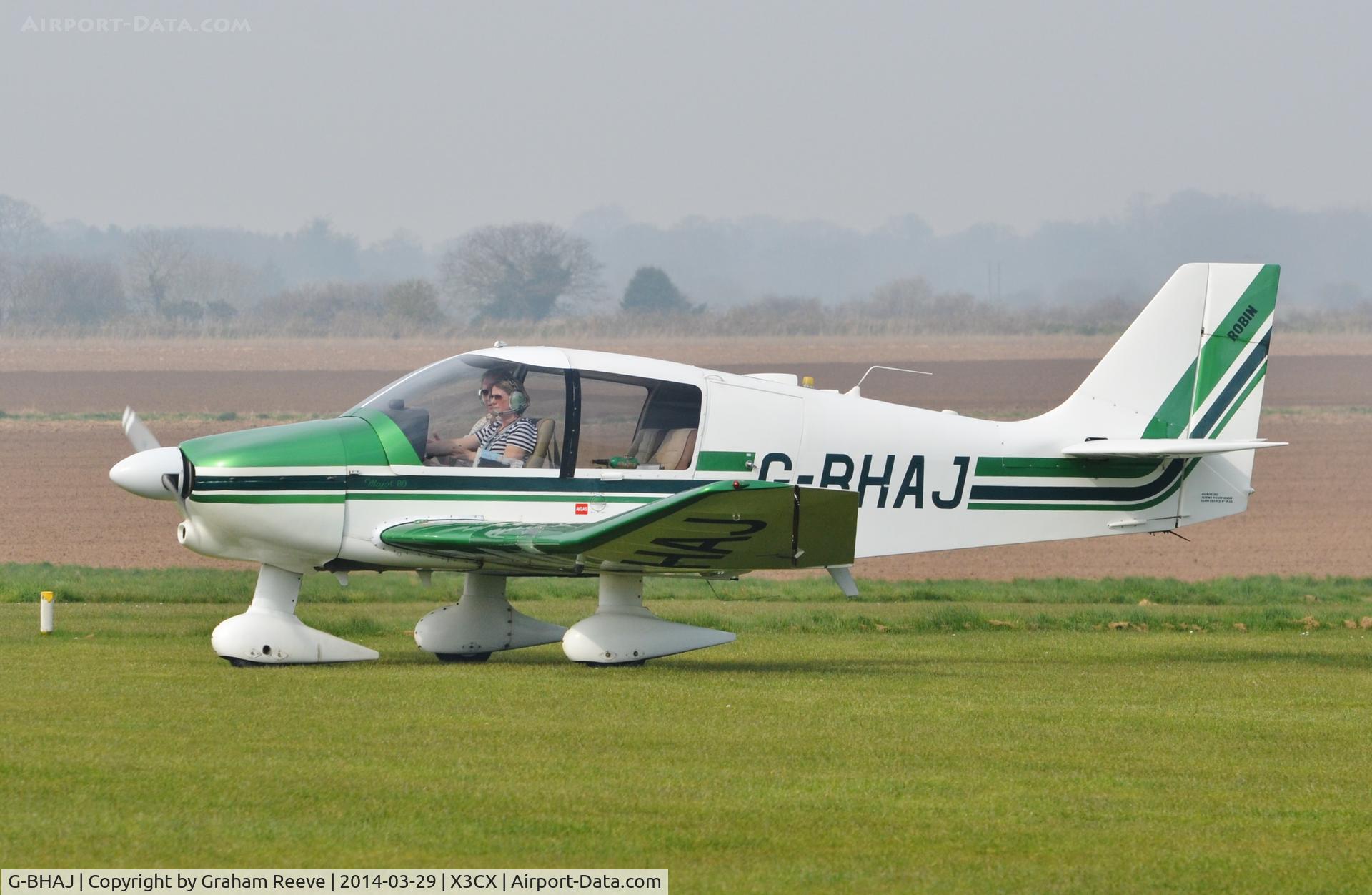 G-BHAJ, 1979 Robin DR-400-160 Chevalier C/N 1430, Just landed at Northrepps.