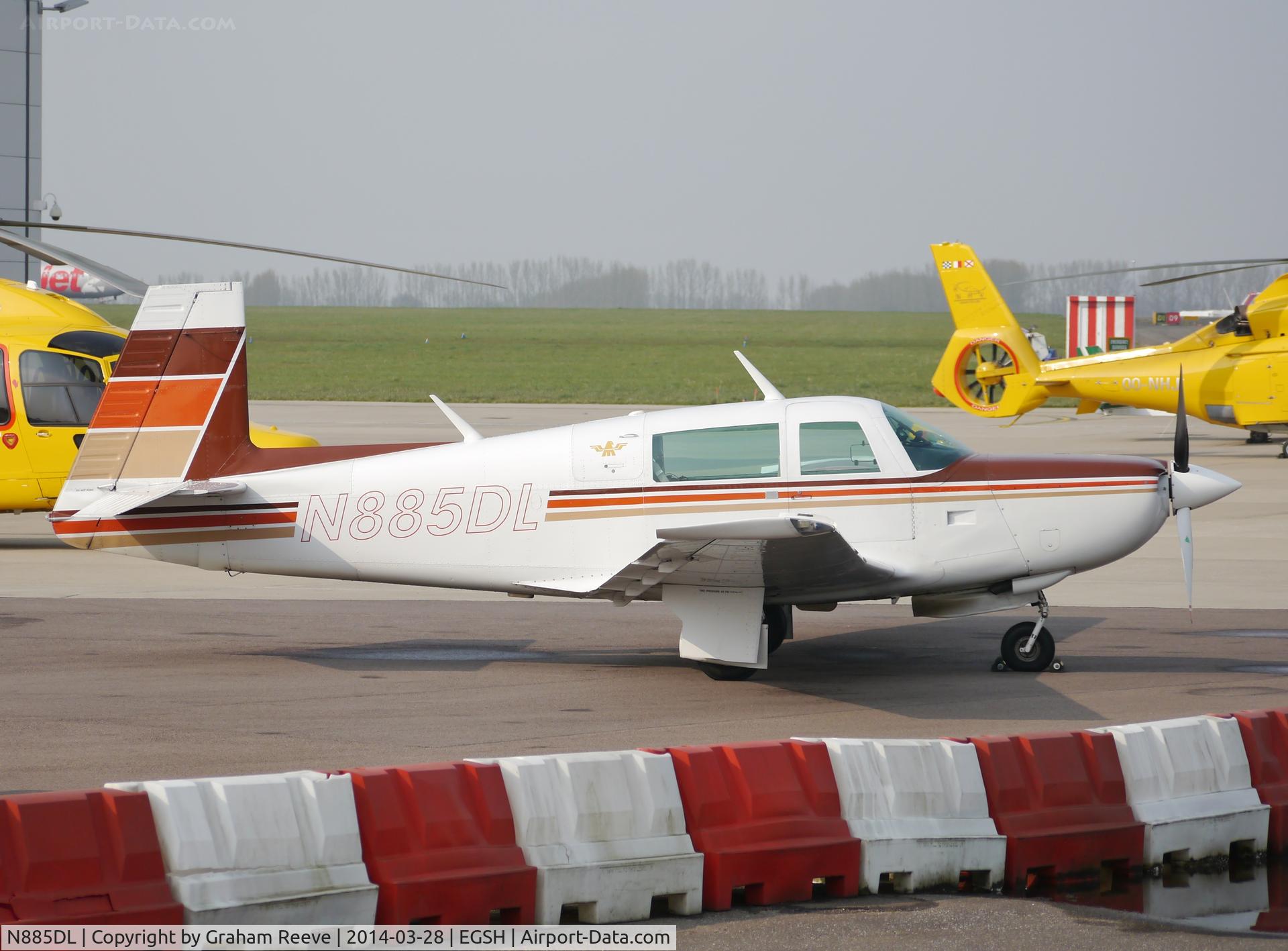 N885DL, 1980 Mooney M20K C/N 250479, Parked at Norwich.