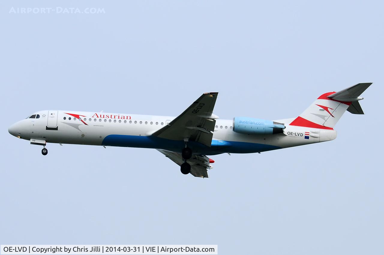 OE-LVD, 1994 Fokker 100 (F-28-0100) C/N 11515, Austrian Airlines