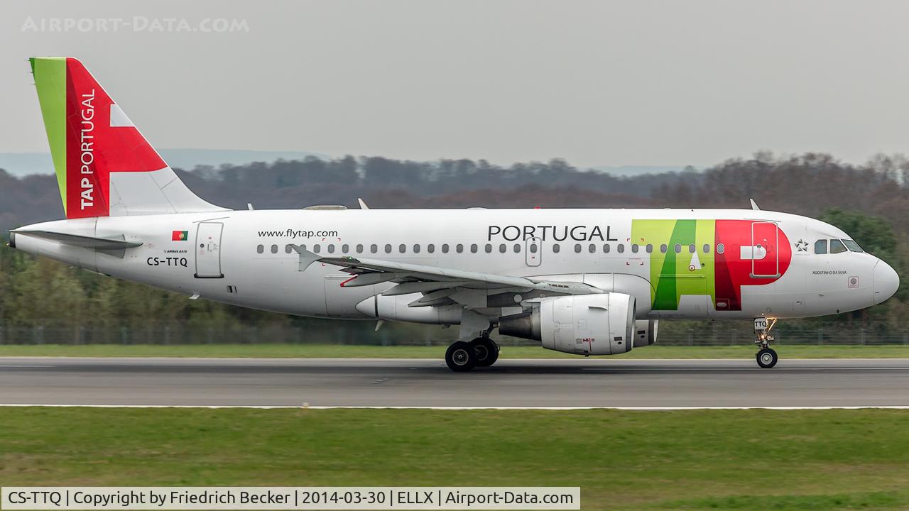 CS-TTQ, 1996 Airbus A319-111 C/N 629, departure from Luxembourg via RW24