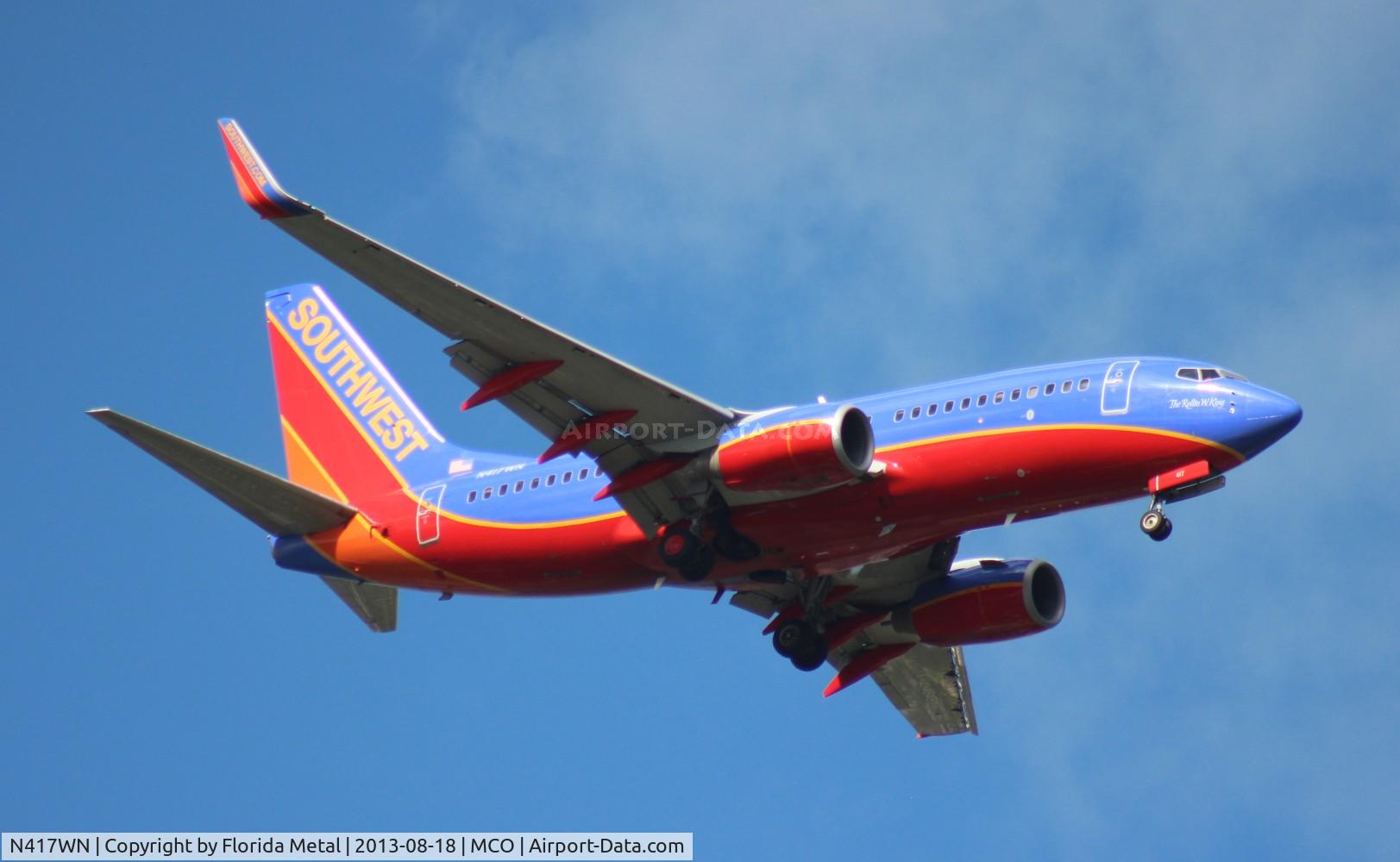 N417WN, 2001 Boeing 737-7H4 C/N 29822, Southwest 737-700