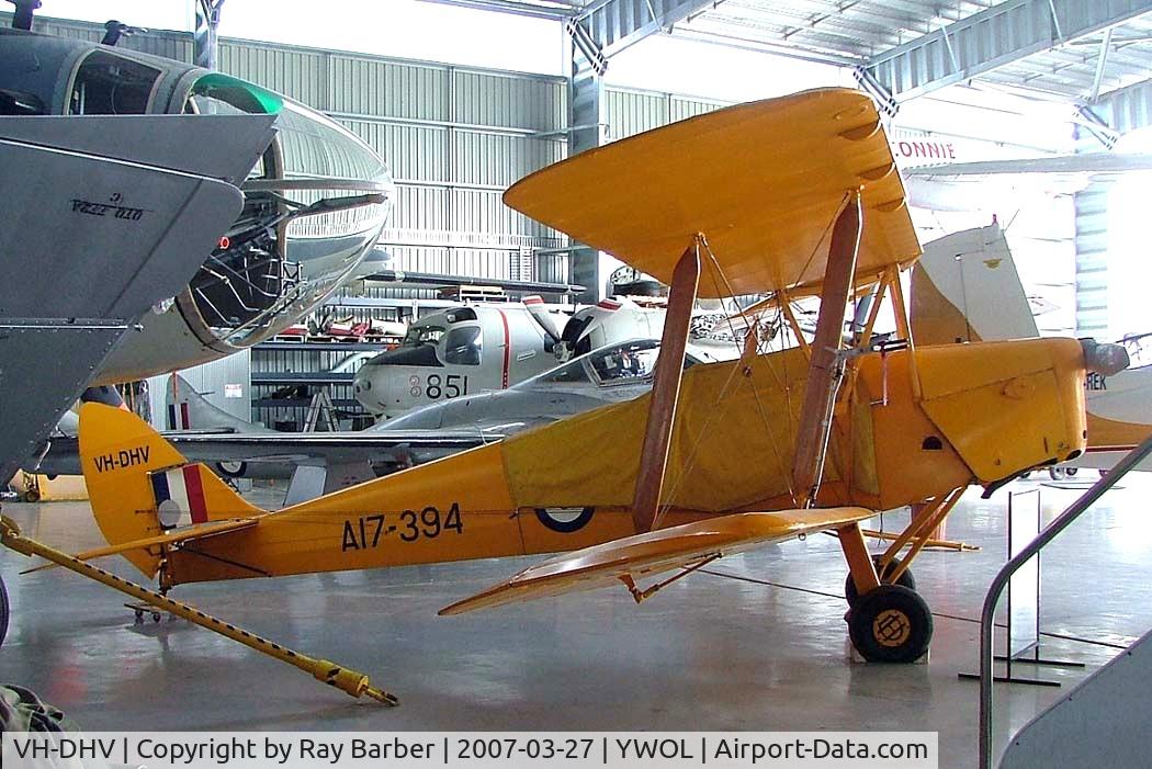 VH-DHV, 1940 De Havilland Australia DH-82A Tiger Moth C/N DHA436, De Havilland DH.82A Tiger Moth [AW/TC/1] Illawara-Wollongong~VH 27/03/2007