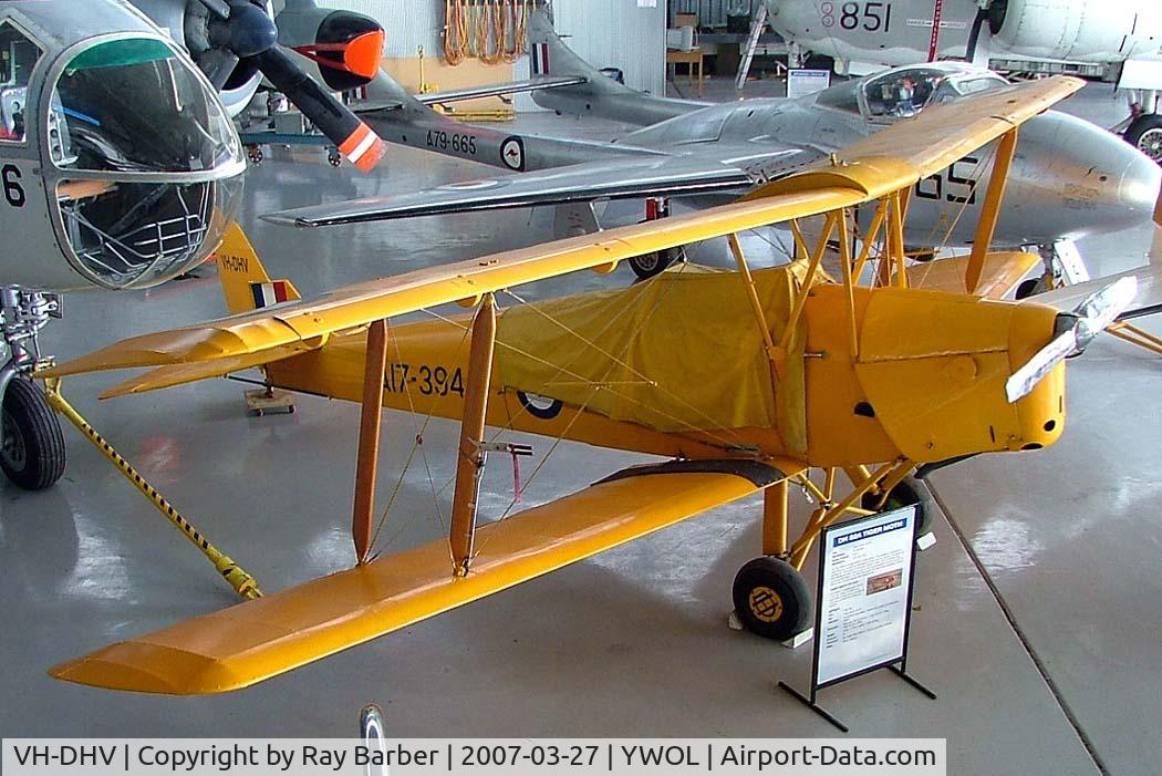 VH-DHV, 1940 De Havilland Australia DH-82A Tiger Moth C/N DHA436, De Havilland DH.82A Tiger Moth [AW/TC/1] Illawara-Wollongong~VH 27/03/2007