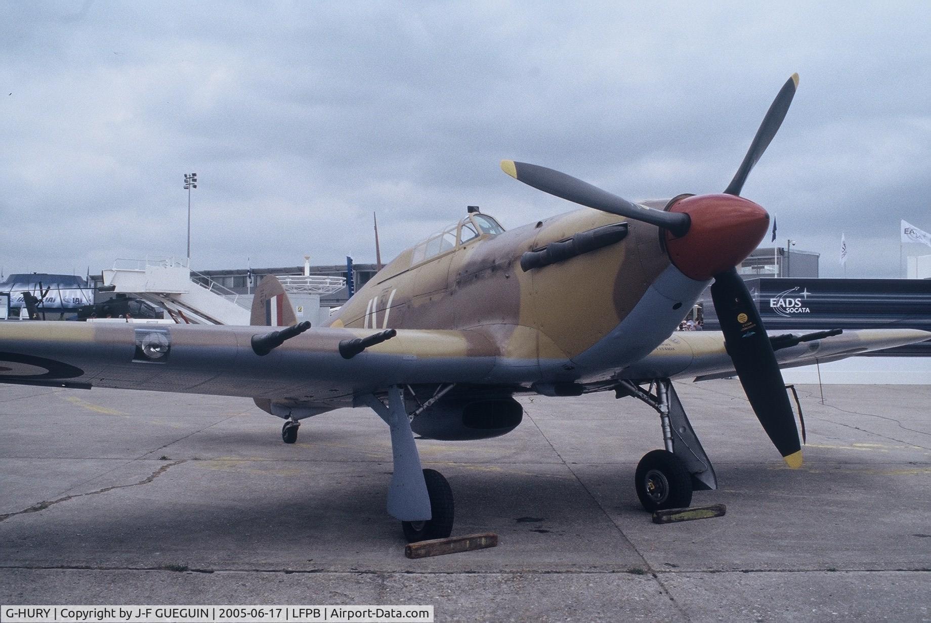 G-HURY, 1943 Hawker Hurricane IV C/N KZ321, On display at Paris-Le Bourget 2005 airshow.