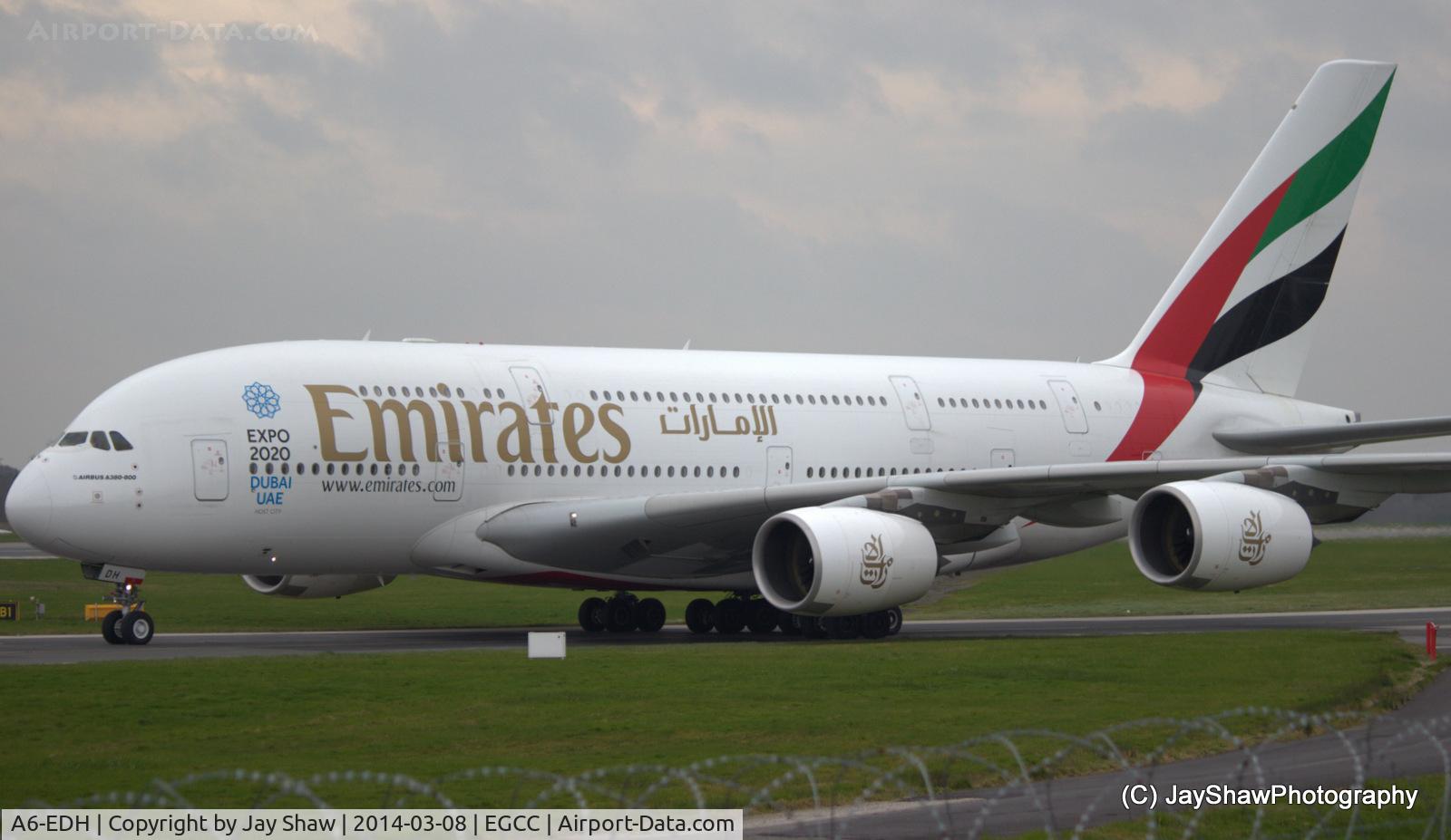 A6-EDH, 2009 Airbus A380-861 C/N 025, Arrival 23R Manchester EGCC