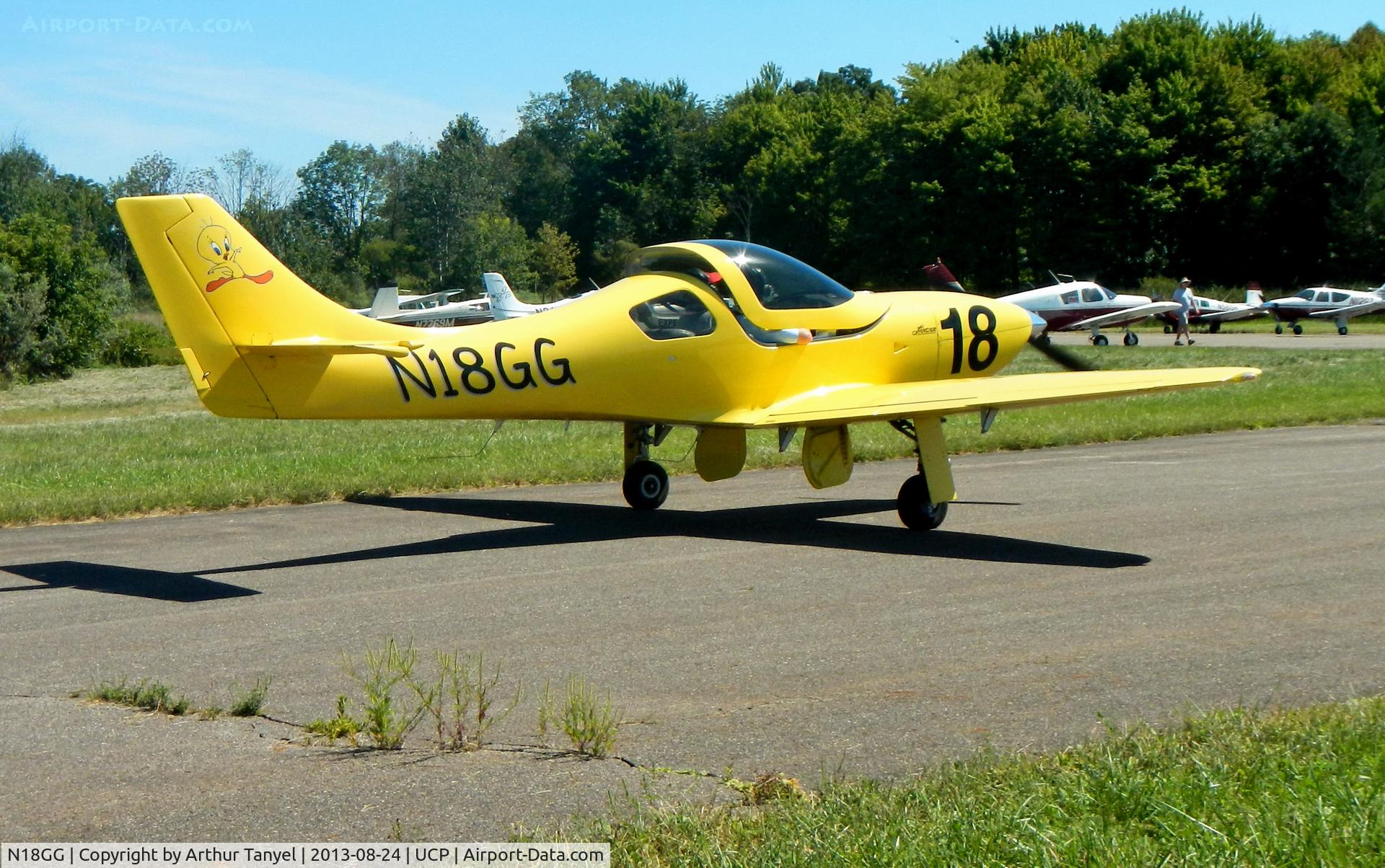 N18GG, 2002 Lancair Legacy C/N 134, Taxiing to park @ UCP Wheels and Wings Airshow