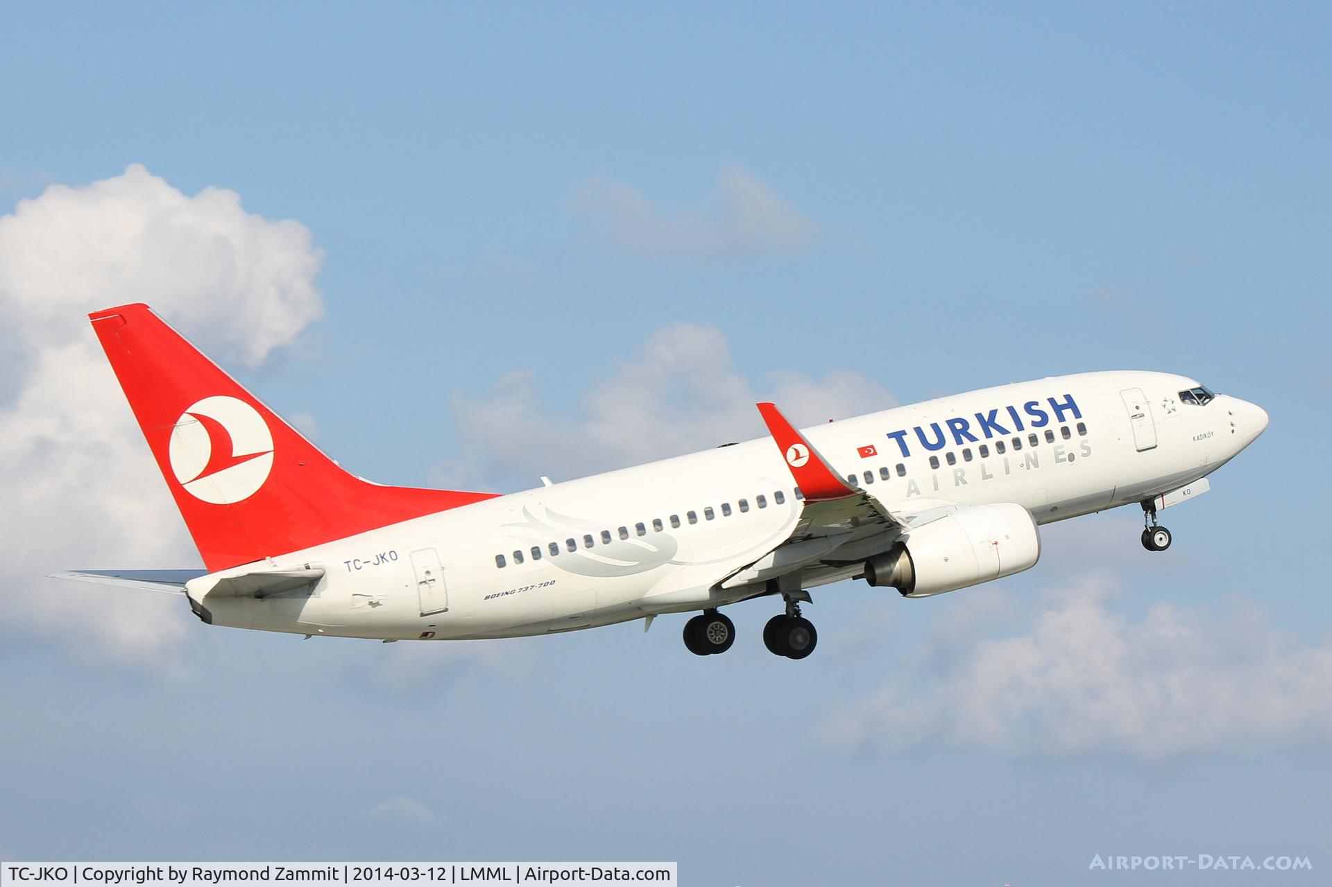 TC-JKO, 2006 Boeing 737-752 C/N 34300, B737-700 TC-JKO Turkish Airlines taking off from Malta.