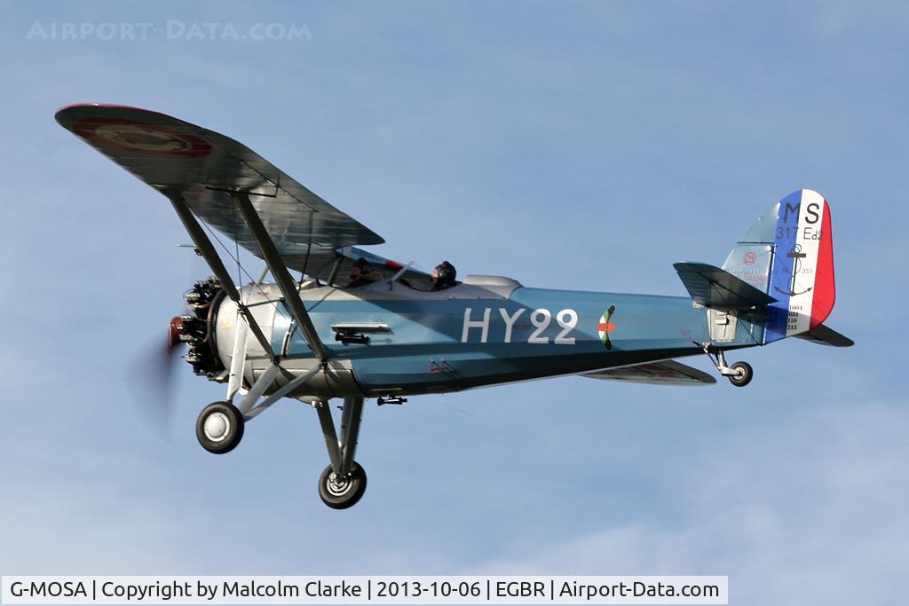 G-MOSA, 1952 Morane-Saulnier MS.317 C/N 351, Morane-Saulnier MS.317 at The Real Aeroplane Club's Pre-Hibernation Fly-In, Breighton Airfield, October 2013.