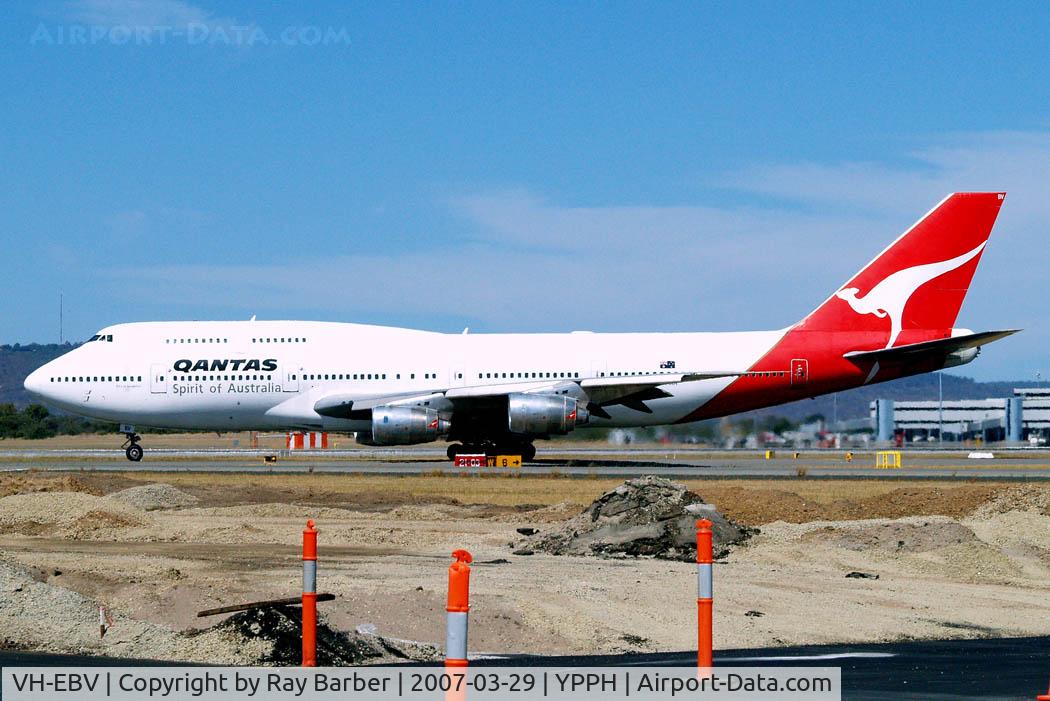 VH-EBV, 1985 Boeing 747-338 C/N 23224, Boeing 747-338 [23224] (QANTAS) Perth Int'l~VH 29/03/2007