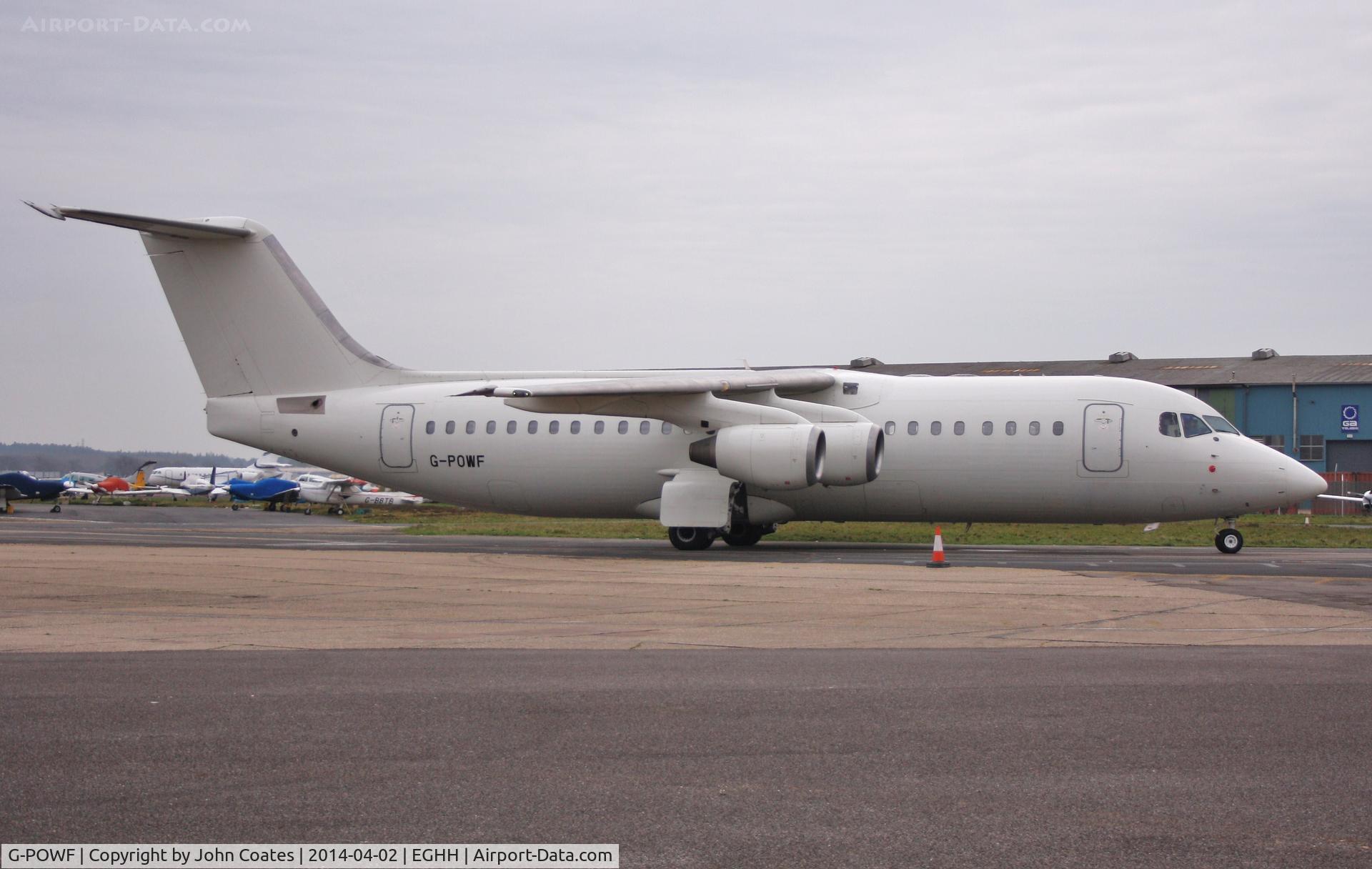 G-POWF, 2000 British Aerospace Avro 146-RJ100 C/N E3373, Arriving at paintshop for repaint to North Cariboo Air livery
