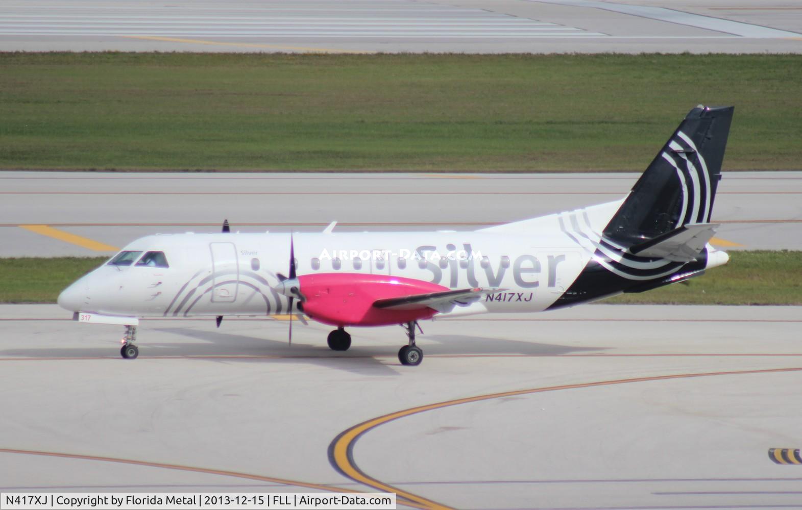 N417XJ, Saab 340B C/N 340B417, Silver Saab 340