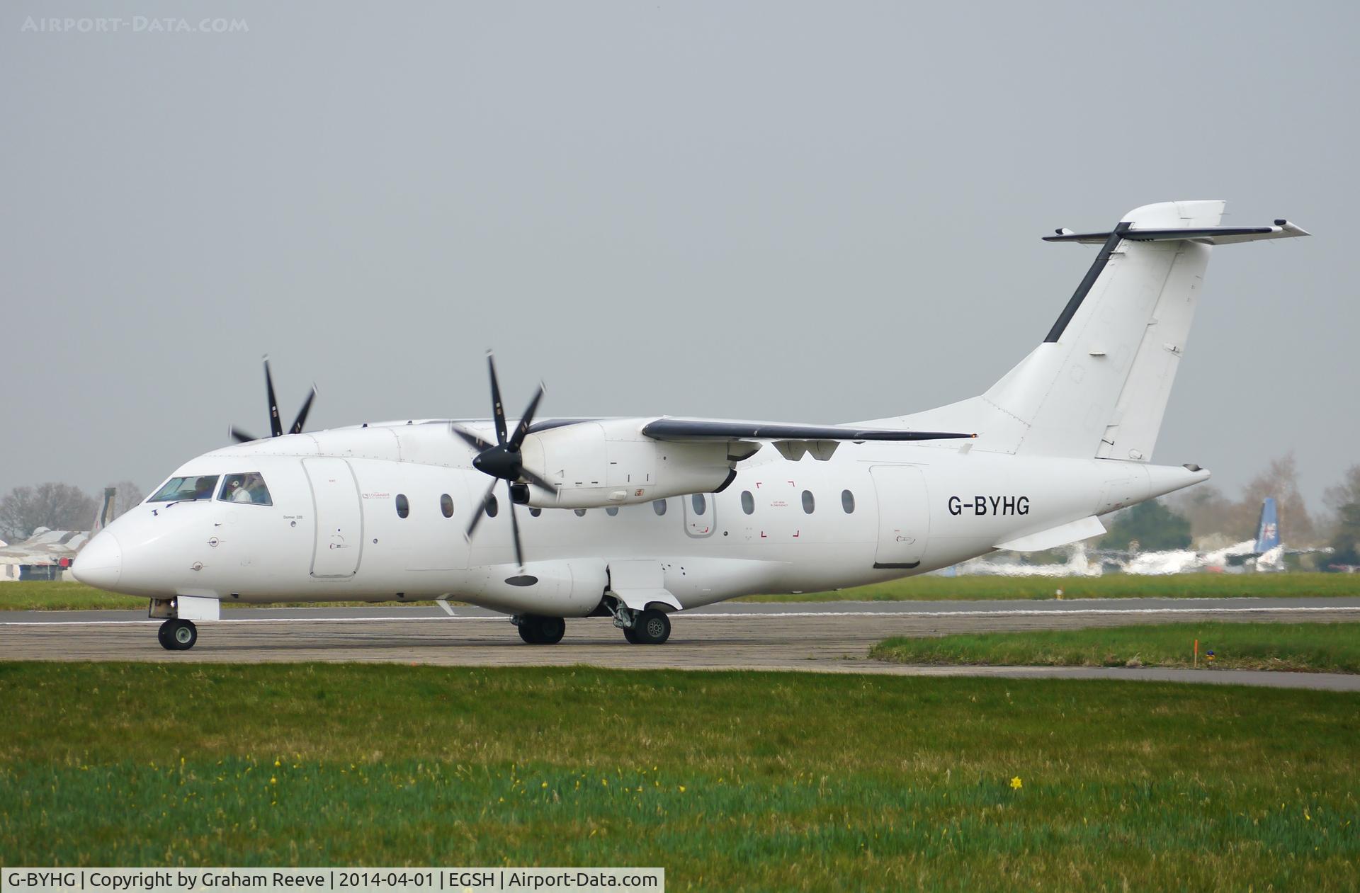 G-BYHG, 1998 Dornier 328-100 C/N 3098, About to depart.