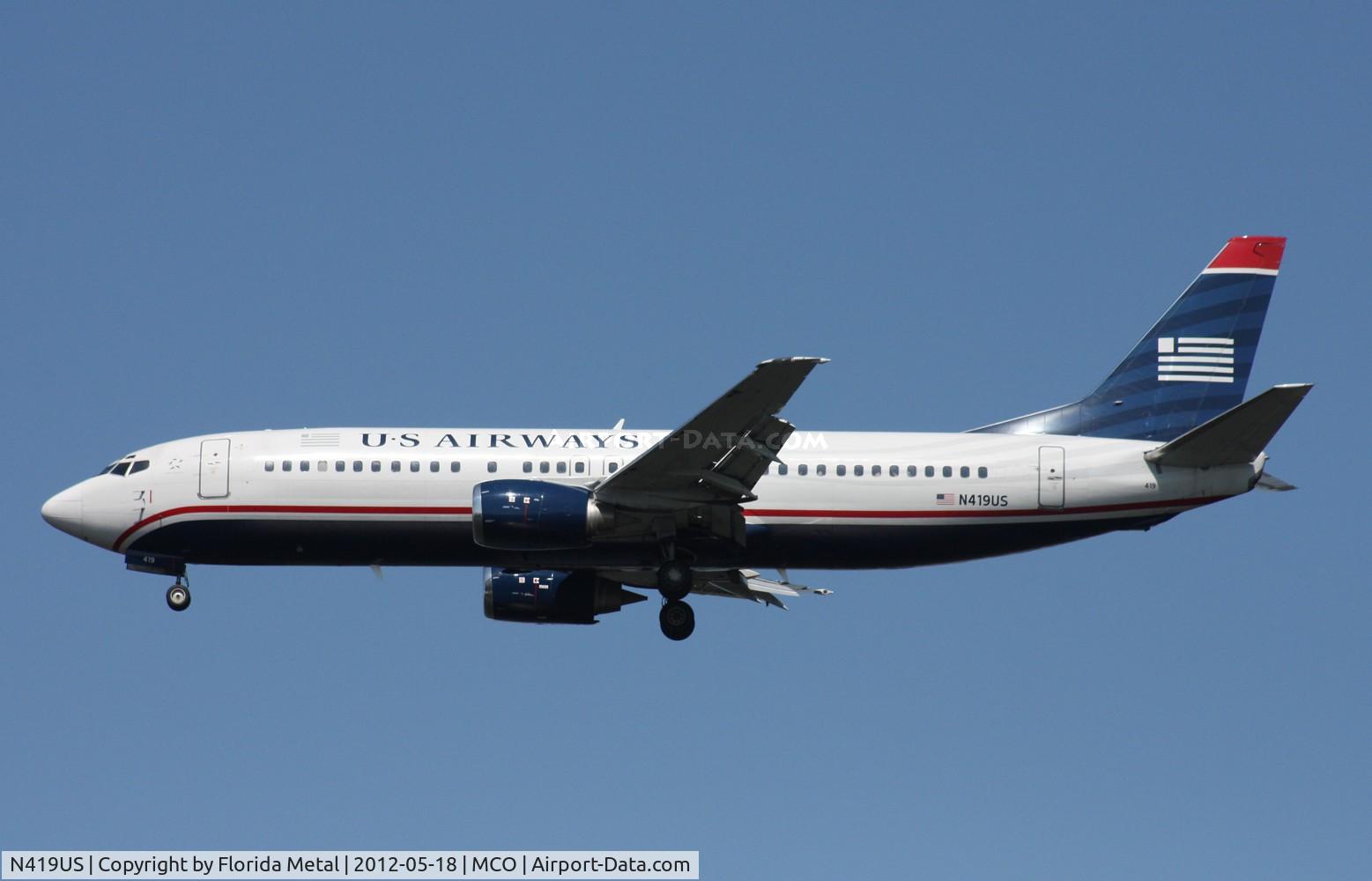 N419US, 1989 Boeing 737-401 C/N 23986, US Airways 737-400