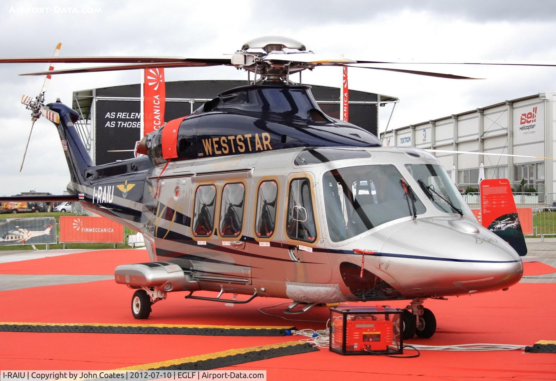 I-RAIU, AgustaWestland AW-139 C/N 31402, Finmeccanica stand Farnborough 2012