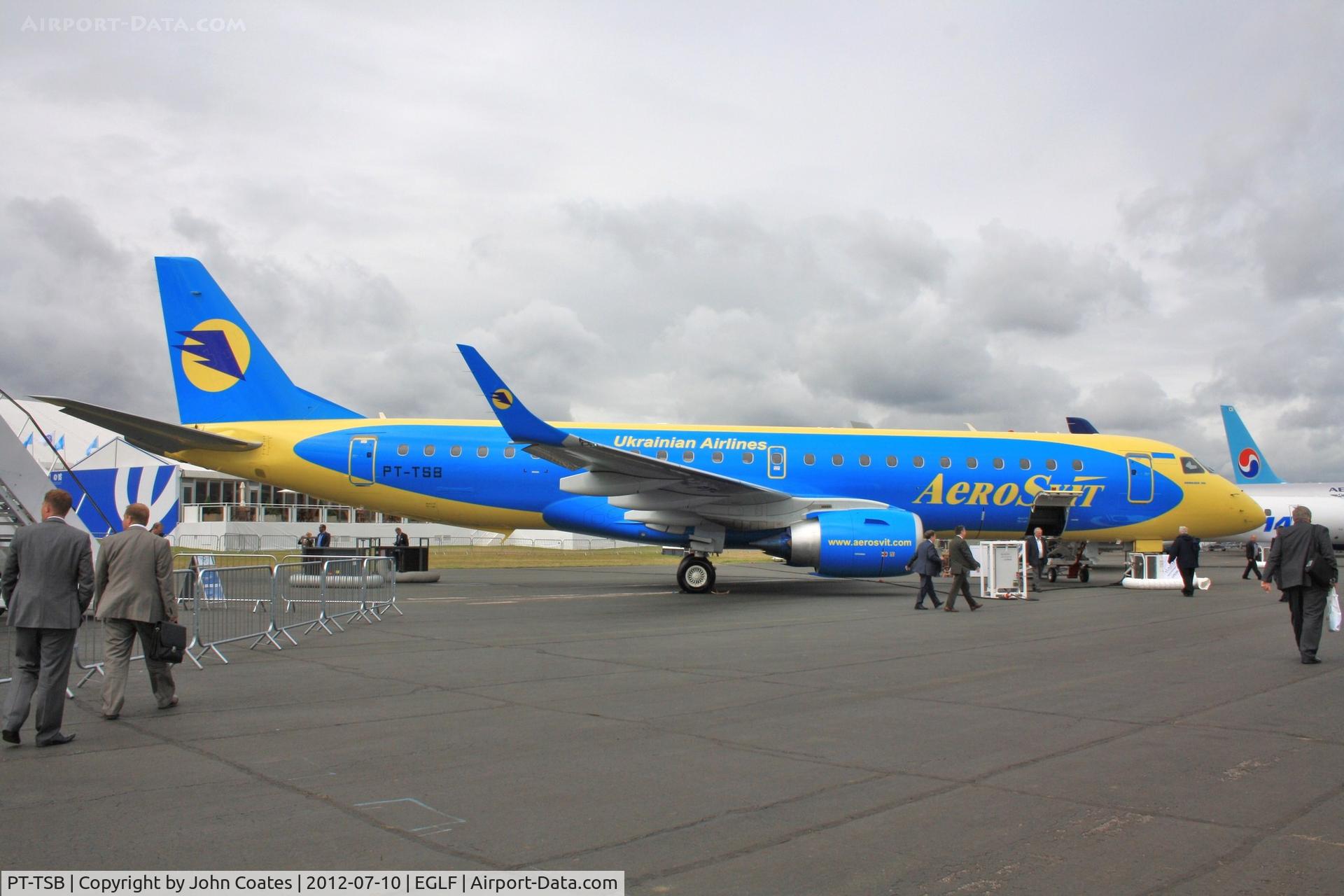 PT-TSB, 2012 Embraer 190STD (ERJ-190-100STD) C/N 19000505, At FIA 2012 to be UR-DSC