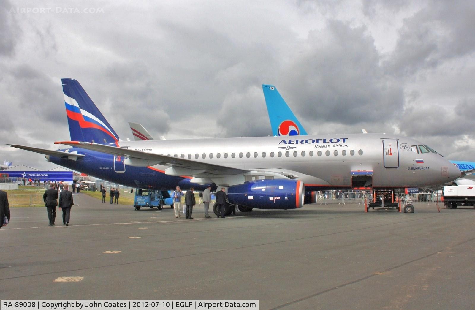 RA-89008, 2012 Sukhoi SuperJet 100-95B C/N 95016, At FIA 2012