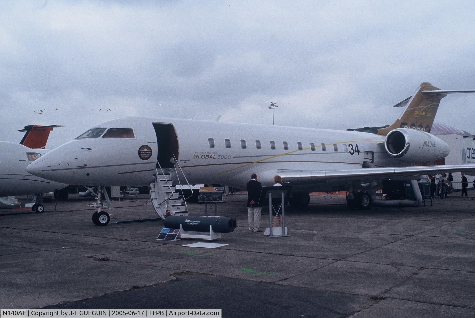 N140AE, 2004 Bombardier BD-700-1A11 Global 5000 C/N 9140, On display at Paris-Le Bourget 2005 airshow.