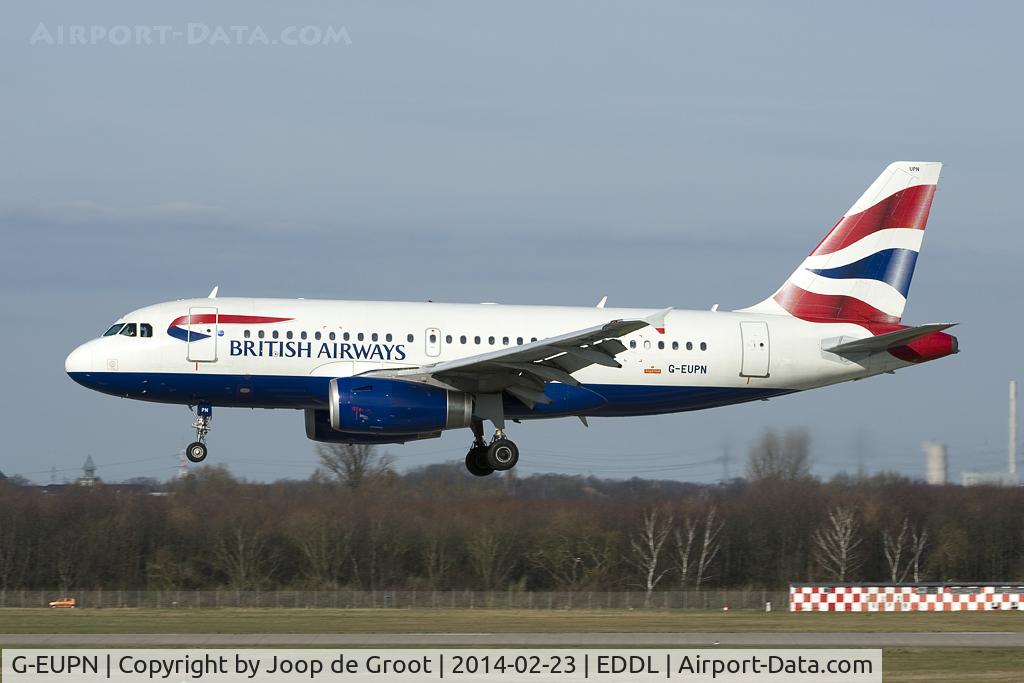 G-EUPN, 2000 Airbus A319-131 C/N 1261, another regular to Dusseldorf