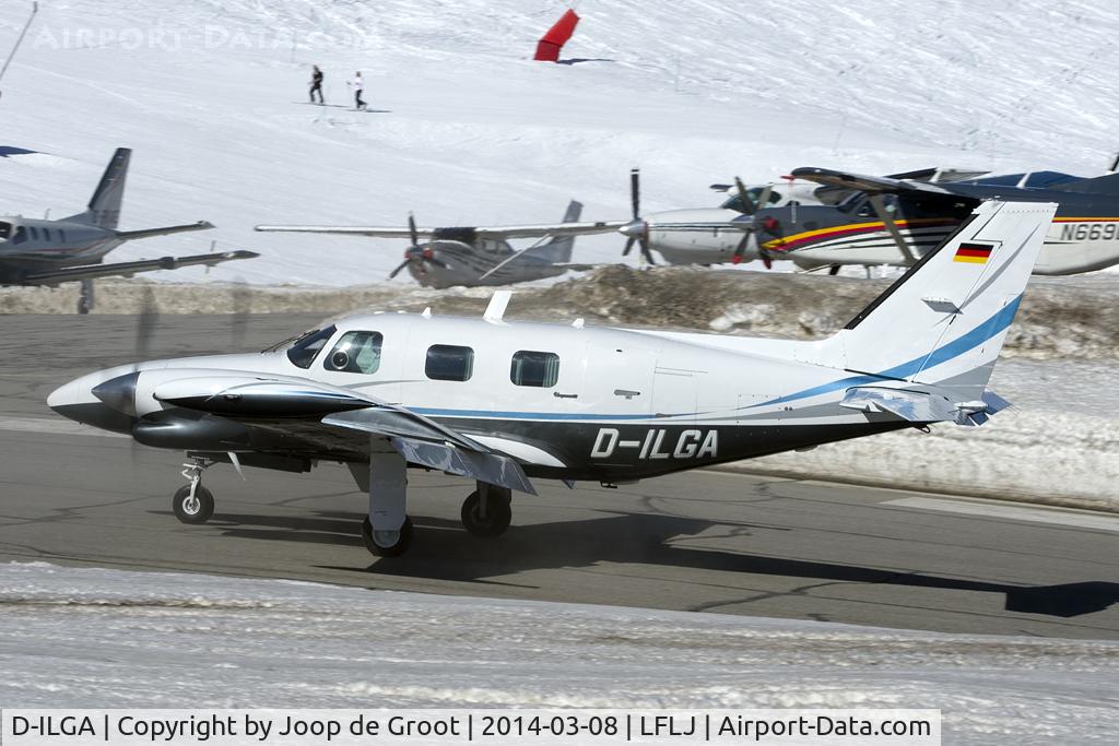 D-ILGA, Piper PA-31T1 Cheyenne I C/N 31T-1104014, final stage of the steep runway at Courchevel altiport.