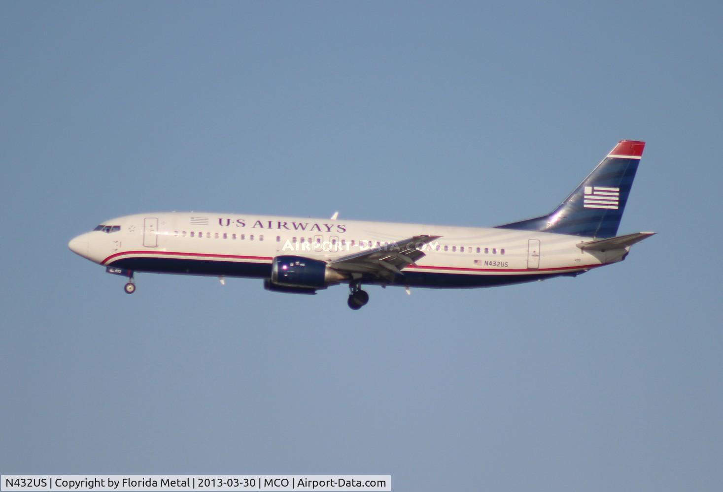 N432US, 1990 Boeing 737-4B7 C/N 24554, USAirways 737-400