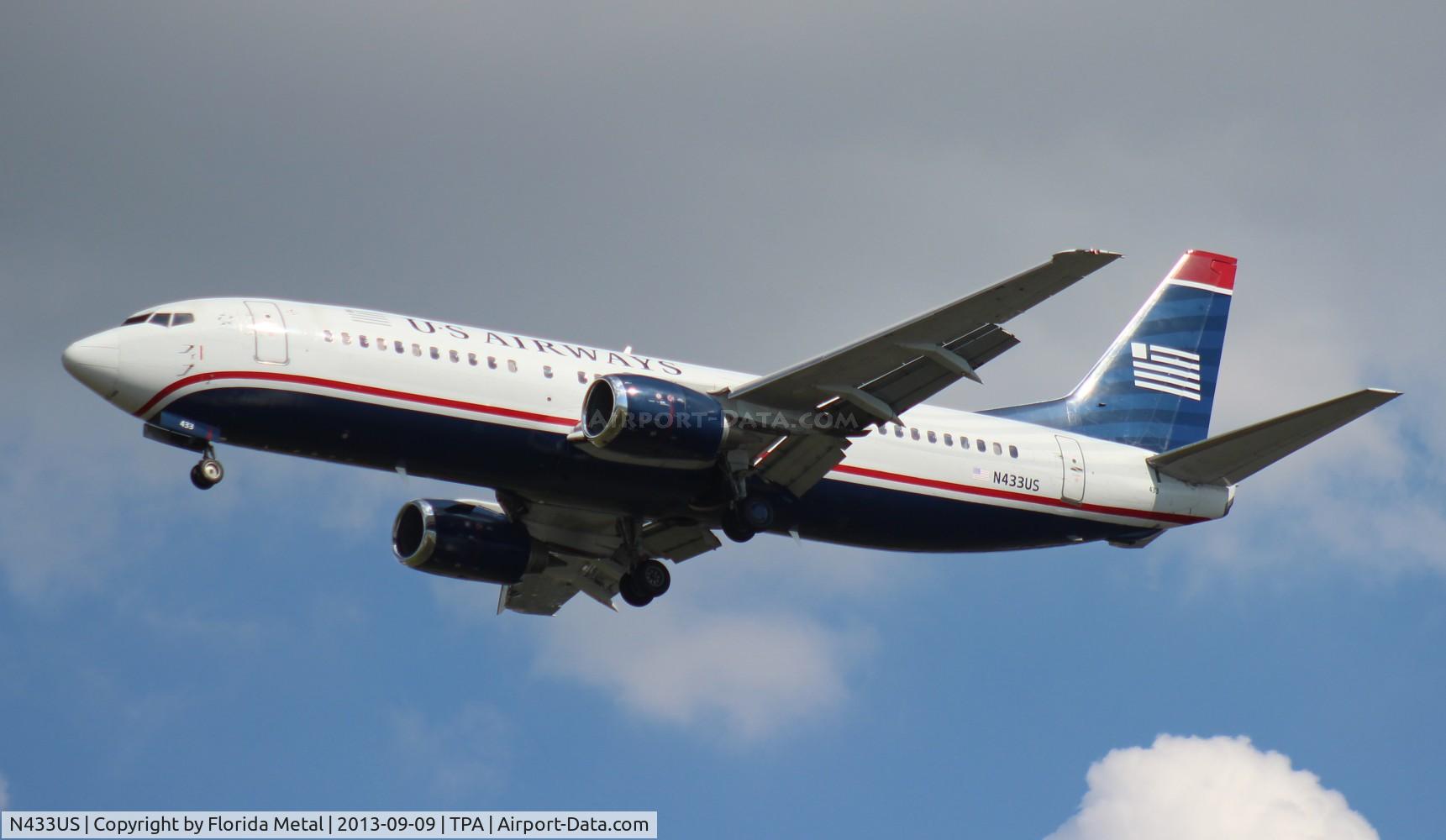 N433US, 1990 Boeing 737-4B7 C/N 24555, US Airways 737-400
