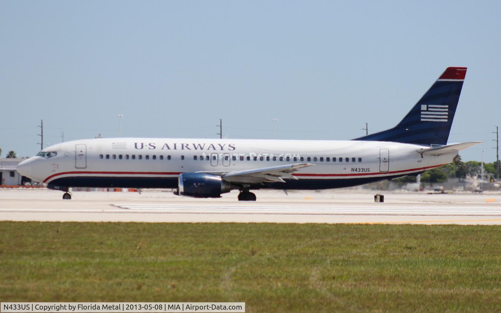 N433US, 1990 Boeing 737-4B7 C/N 24555, US Airways 737-400