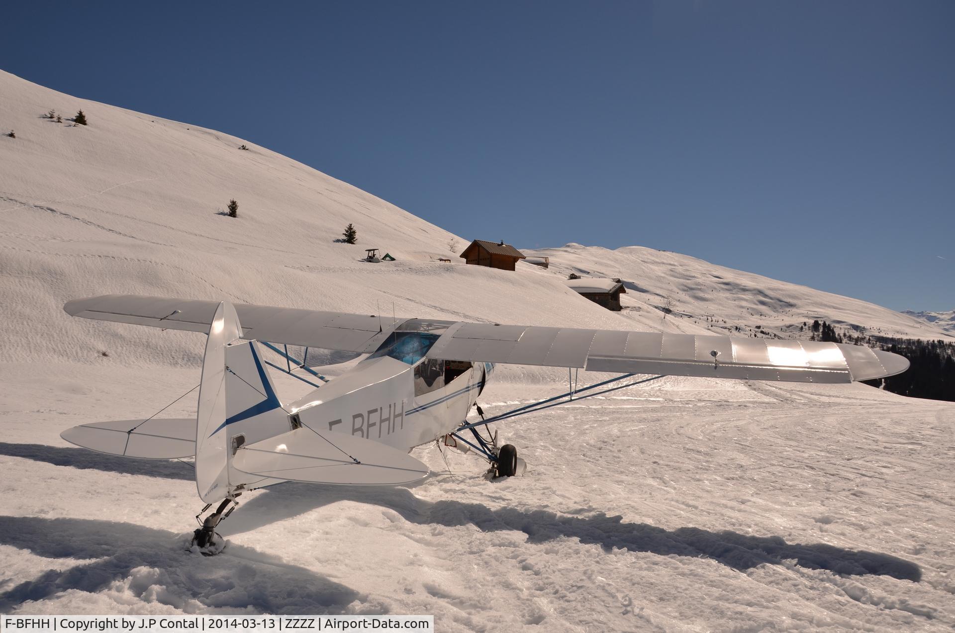 F-BFHH, Piper PA-19 Super Cub C/N 5115537, L'Arpette, private mountain strip, Savoie, France