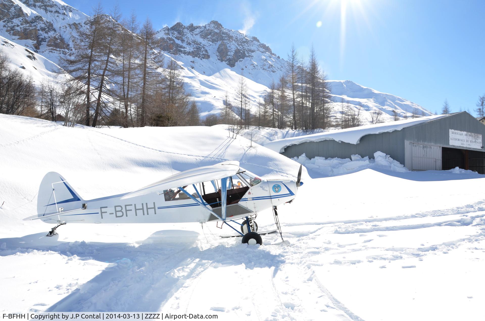 F-BFHH, Piper PA-19 Super Cub C/N 5115537, Valloire/Bonnenuit mountain landing strip, Savoie, France, elev: 5600 ft
