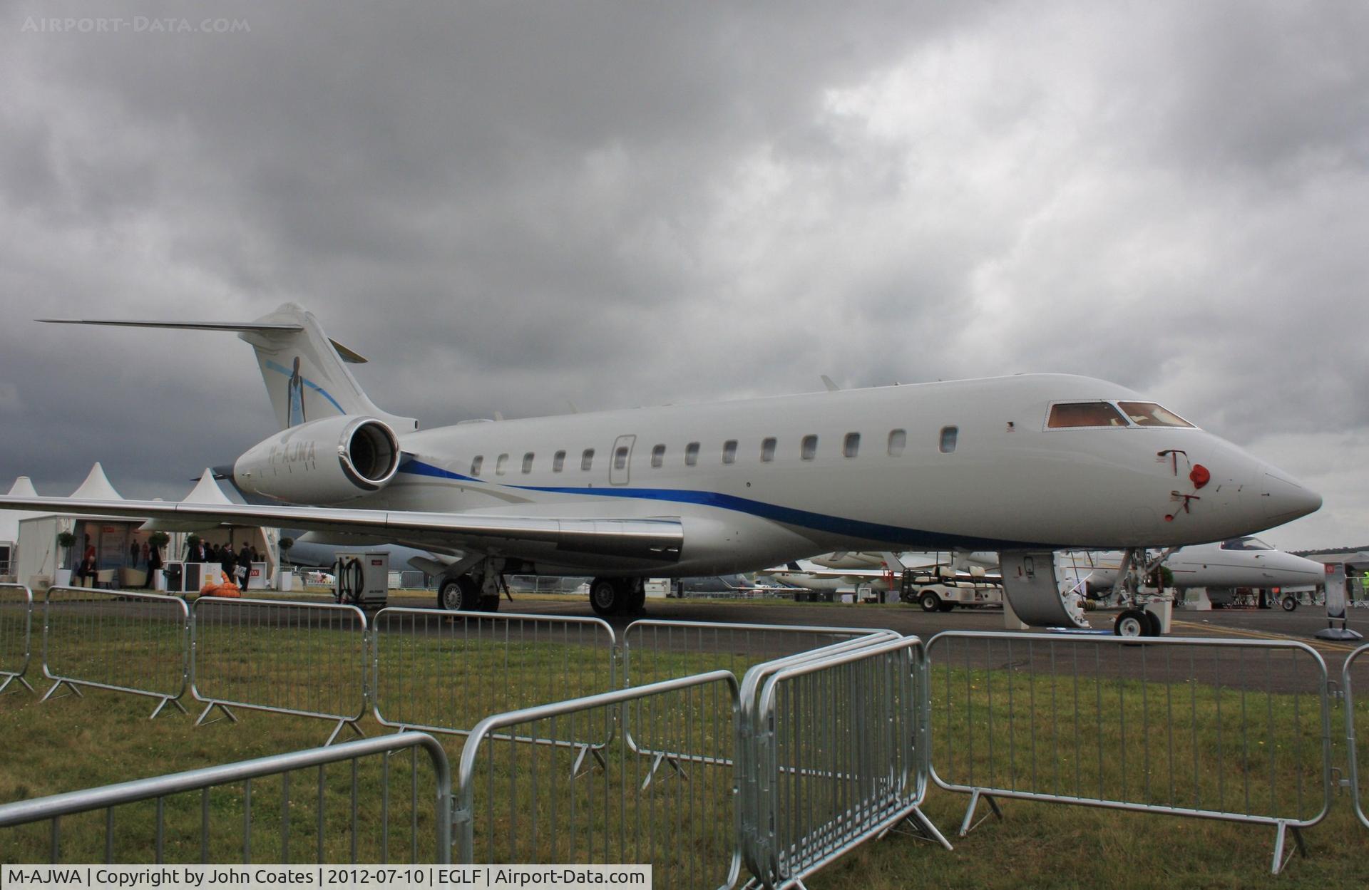 M-AJWA, 2008 Bombardier BD-700-1A11 Global 5000 C/N 9293, At FIA 2012