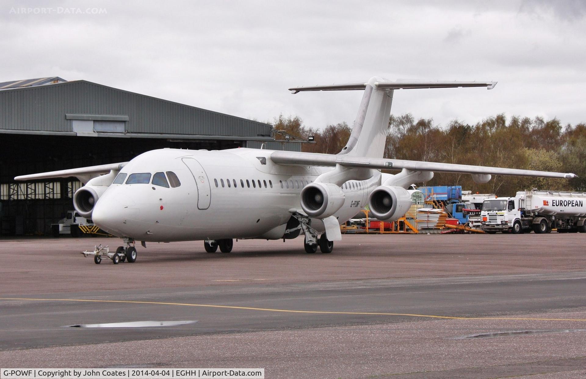 G-POWF, 2000 British Aerospace Avro 146-RJ100 C/N E3373, About to enter paintshop for respray to North Cariboo Air livery