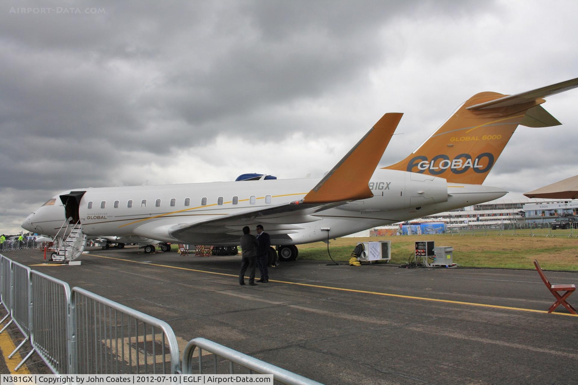 N381GX, 2012 Bombardier Global 6000 (BD-700-1A10) C/N 9381, At FIA 2012