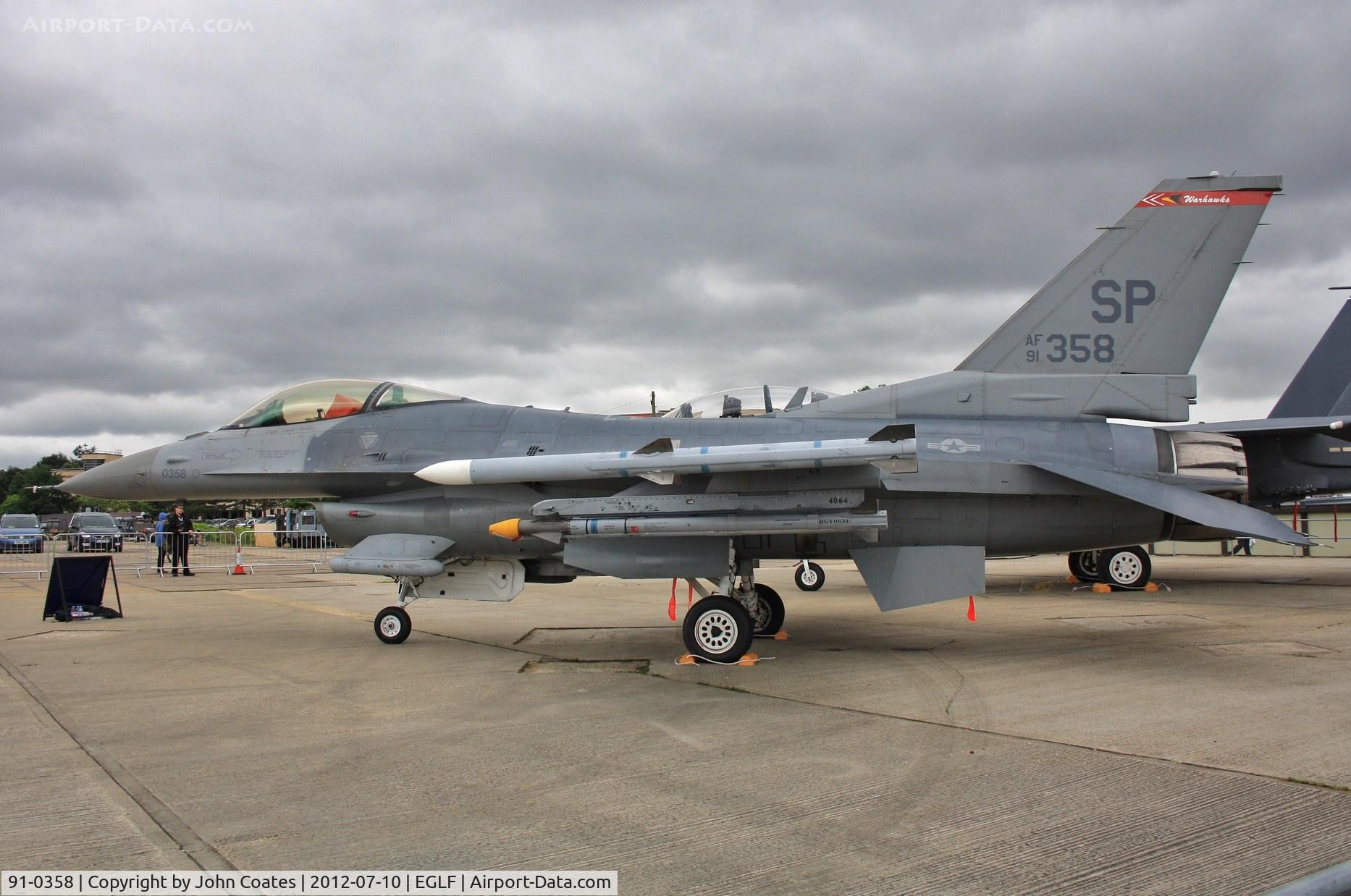 91-0358, 1993 General Dynamics F-16CJ Fighting Falcon C/N CC-56, At FIA 2012