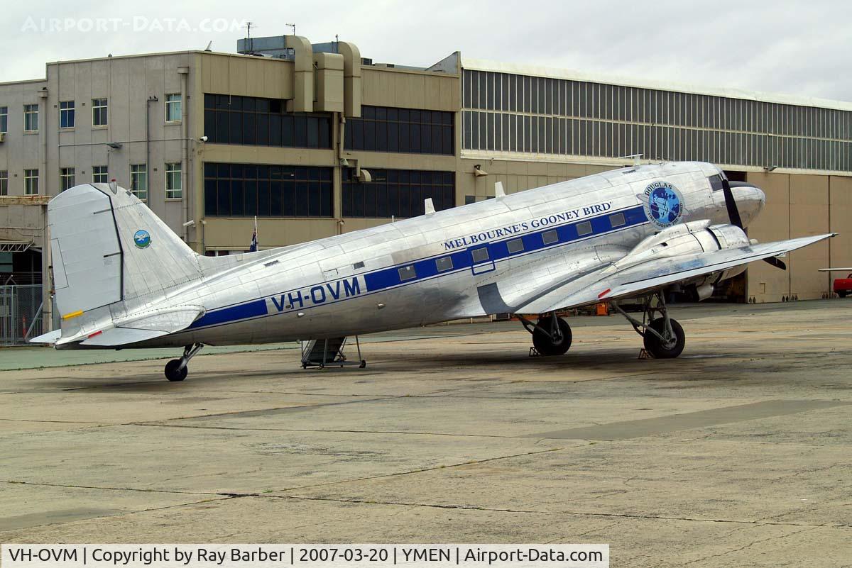 VH-OVM, 1943 Douglas DC3C-R-1830 C/N 16354/33102, Douglas DC-3C-47B-30-DK [16354/33102] (Shortstop Jet Charter) Melbourne-Essendon~VH 20/03/2007