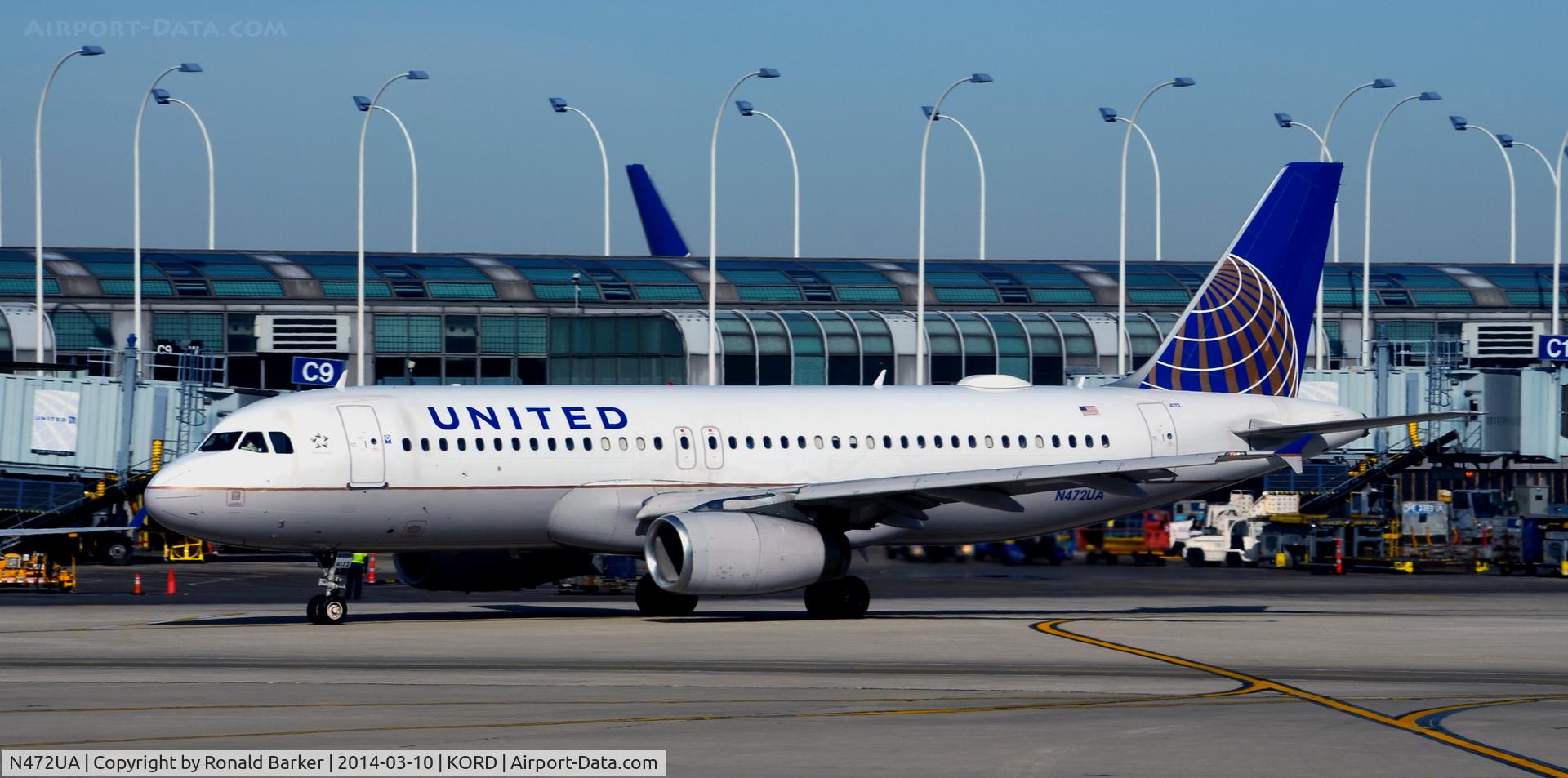 N472UA, 2001 Airbus A320-232 C/N 1435, Taxi Chicago