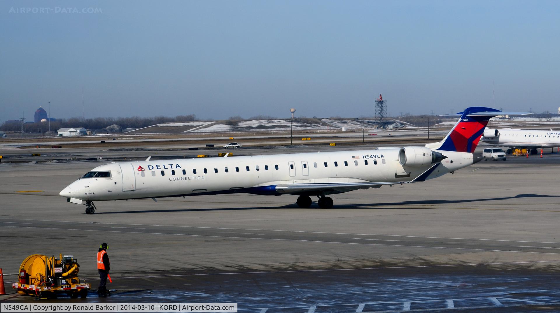 N549CA, 2008 Bombardier CRJ-900ER (CL-600-2D24) C/N 15164, Taxi Chicago