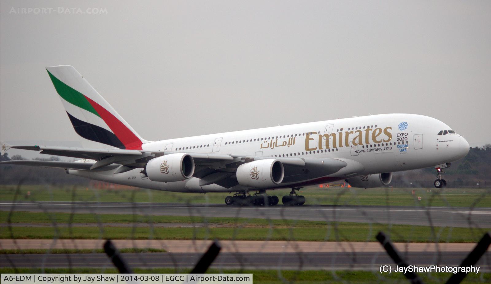 A6-EDM, 2010 Airbus A380-861 C/N 042, Departure 23R Manchester EGCC
