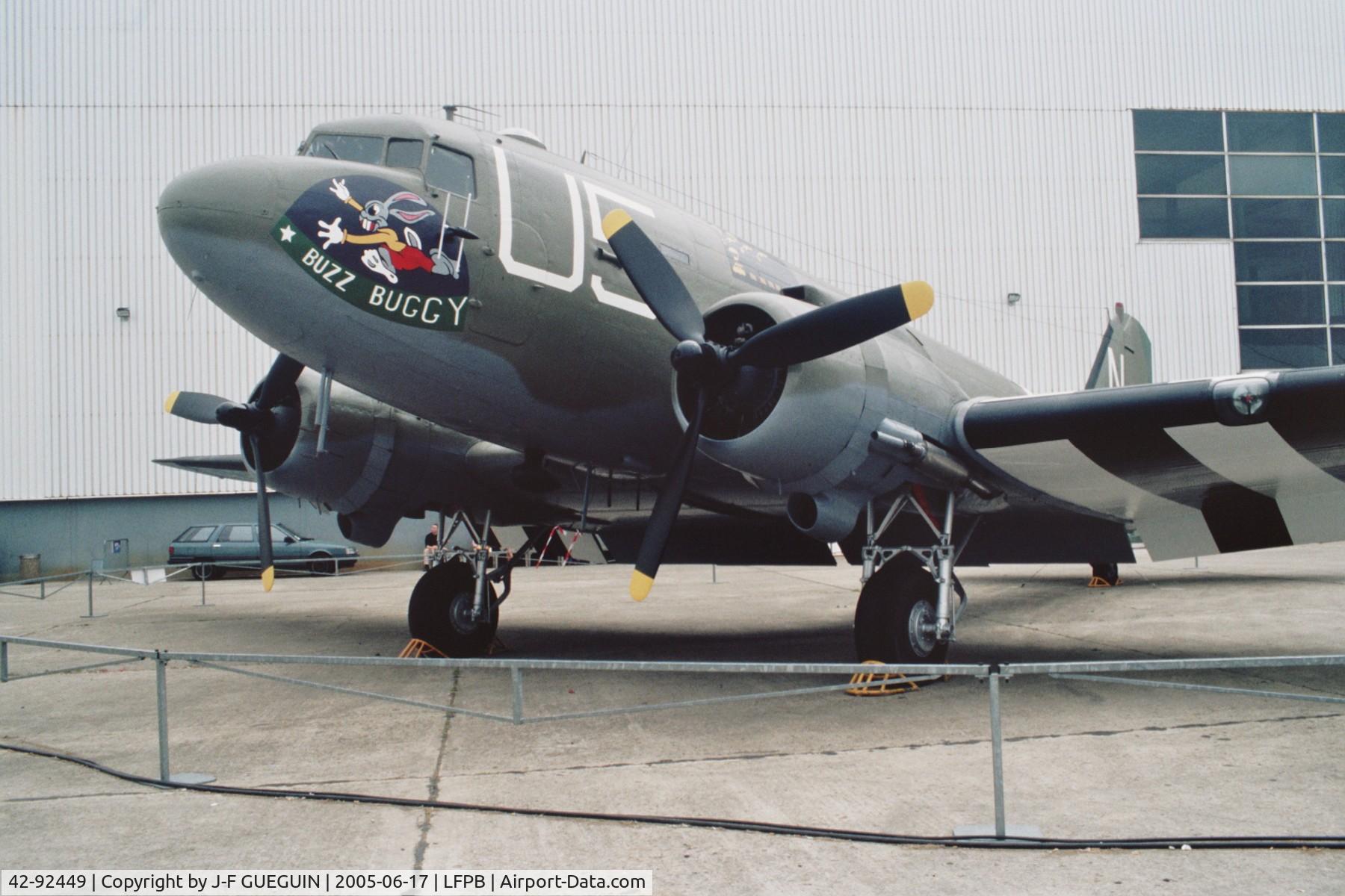 42-92449, 1944 Douglas C-47A-10-DK skytrain C/N 12251, On display at Paris-Le Bourget 2005 airshow, in front of Musée de l'Air et de l'Espace.