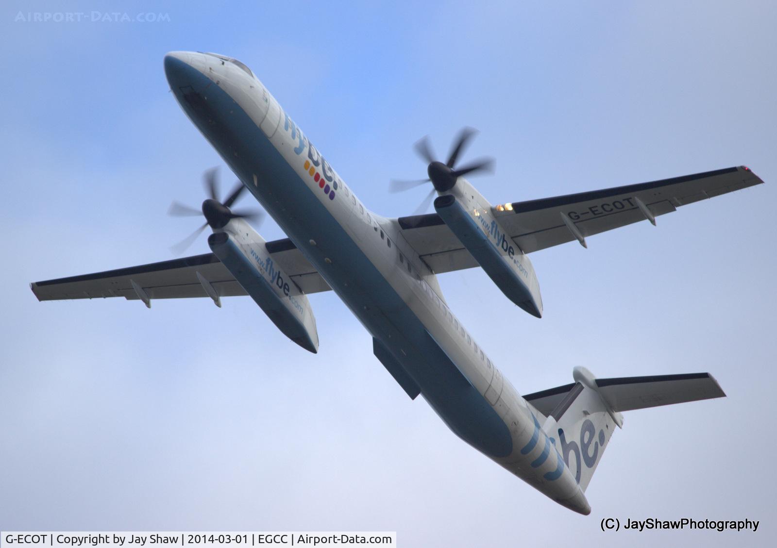 G-ECOT, 2009 De Havilland Canada DHC-8-402Q Dash 8 C/N 4251, Departure 23L Manchester EGCC