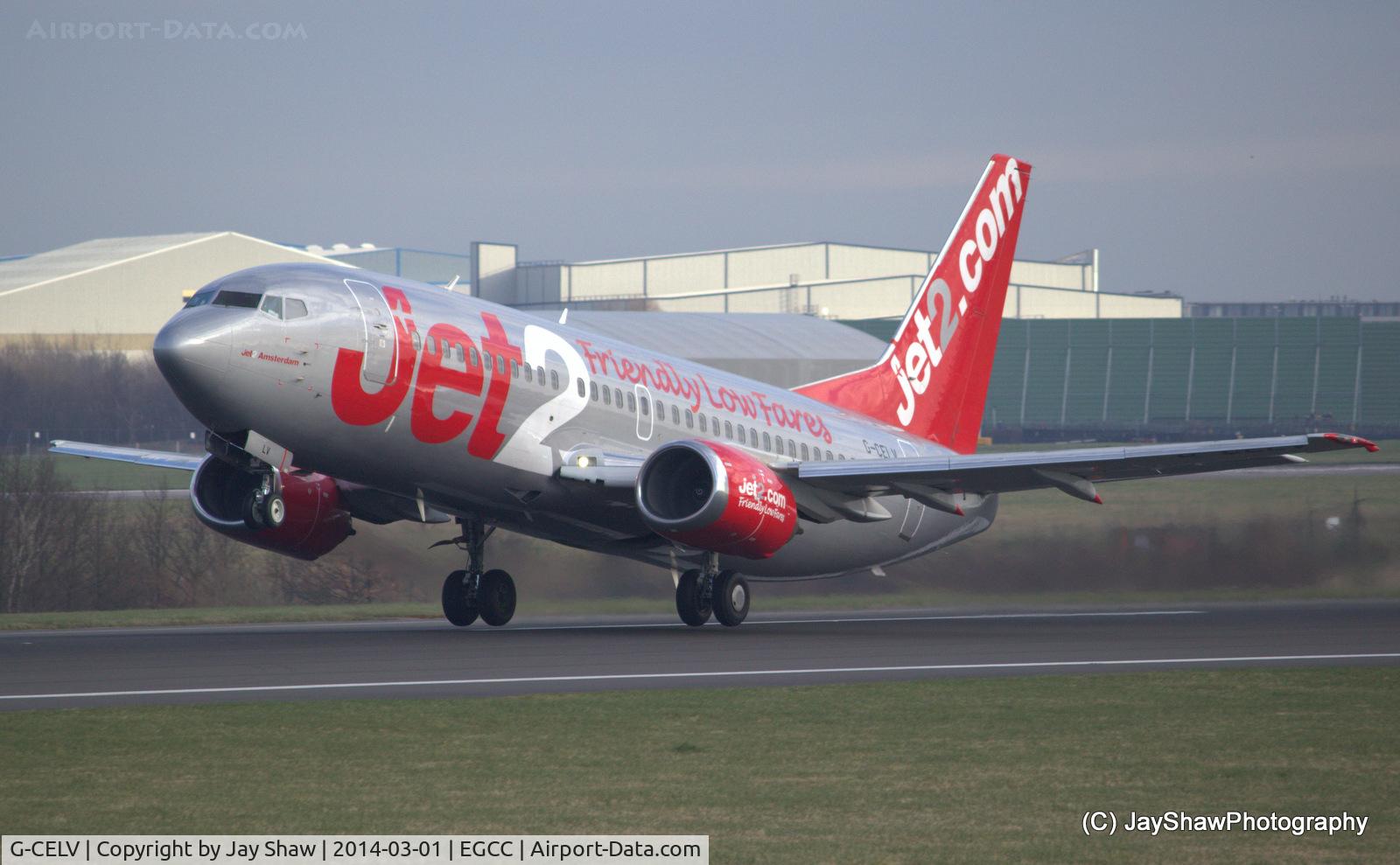 G-CELV, 1986 Boeing 737-377 C/N 23661, Departure 23L Manchester EGCC