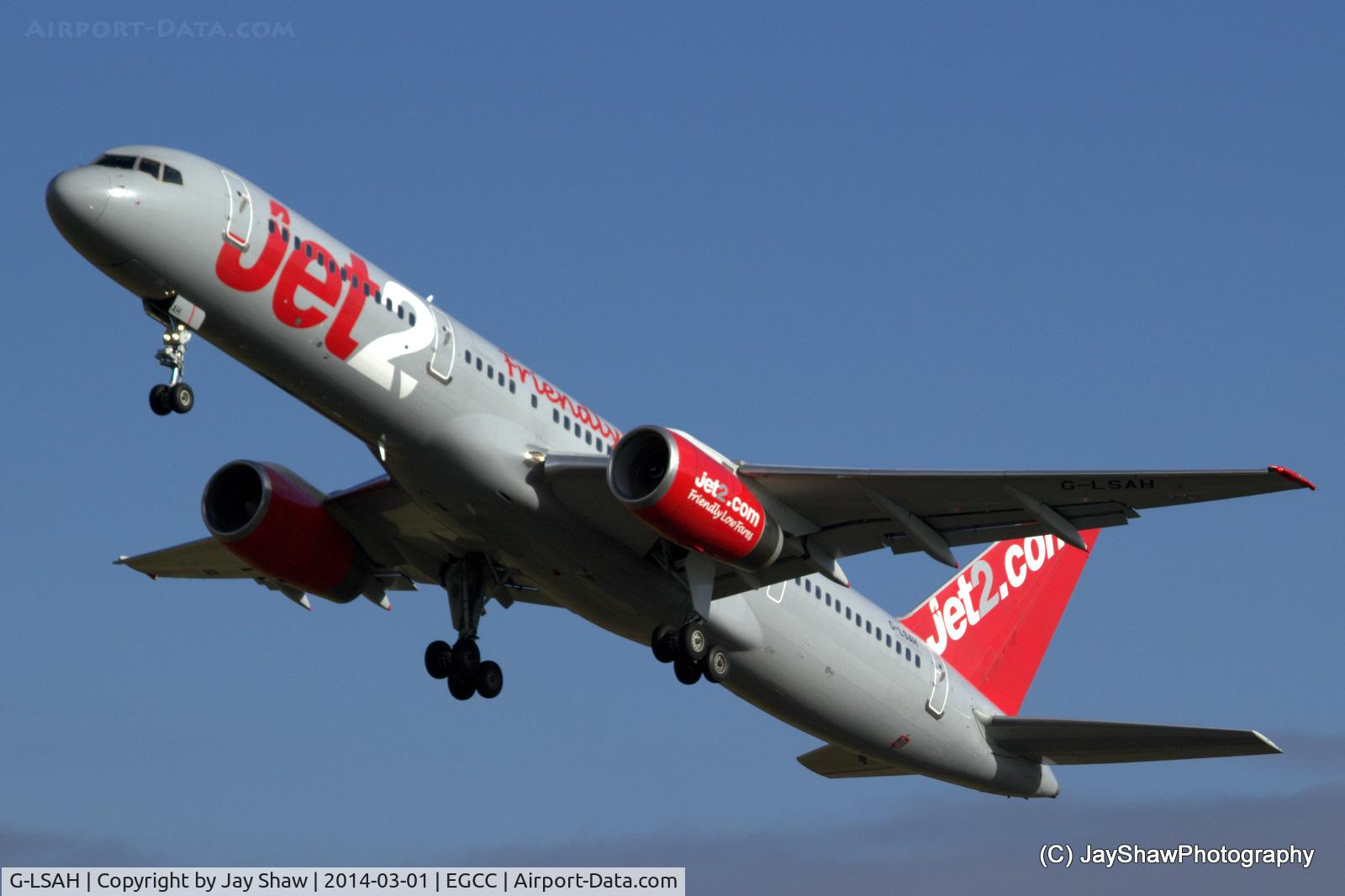 G-LSAH, 1987 Boeing 757-21B C/N 24015, Departure 23L Manchester EGCC