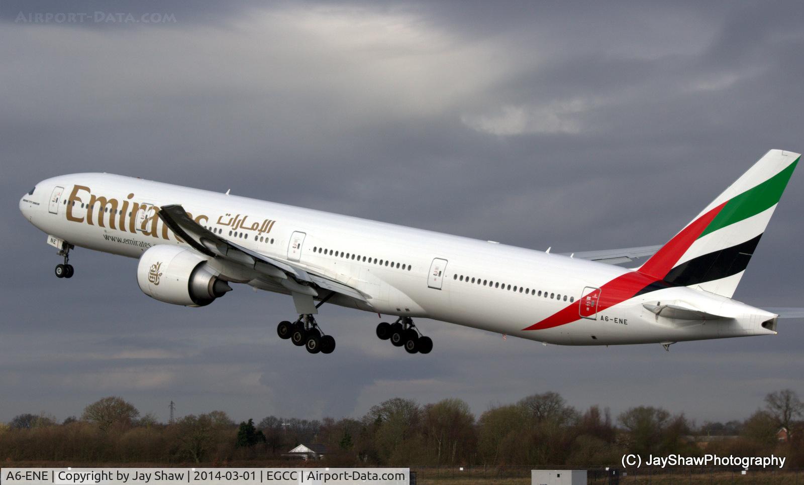A6-ENE, 2013 Boeing 777-31H/ER C/N 35603, Departure 23L Manchester EGCC