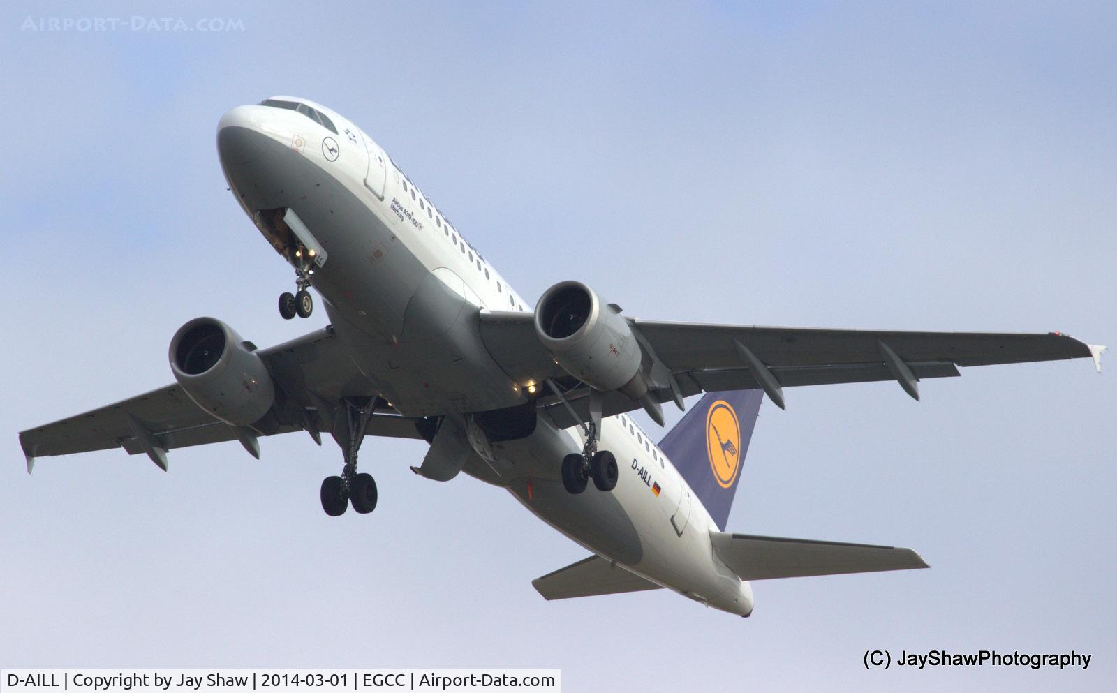 D-AILL, 1997 Airbus A319-114 C/N 689, Departure 23L Manchester EGCC