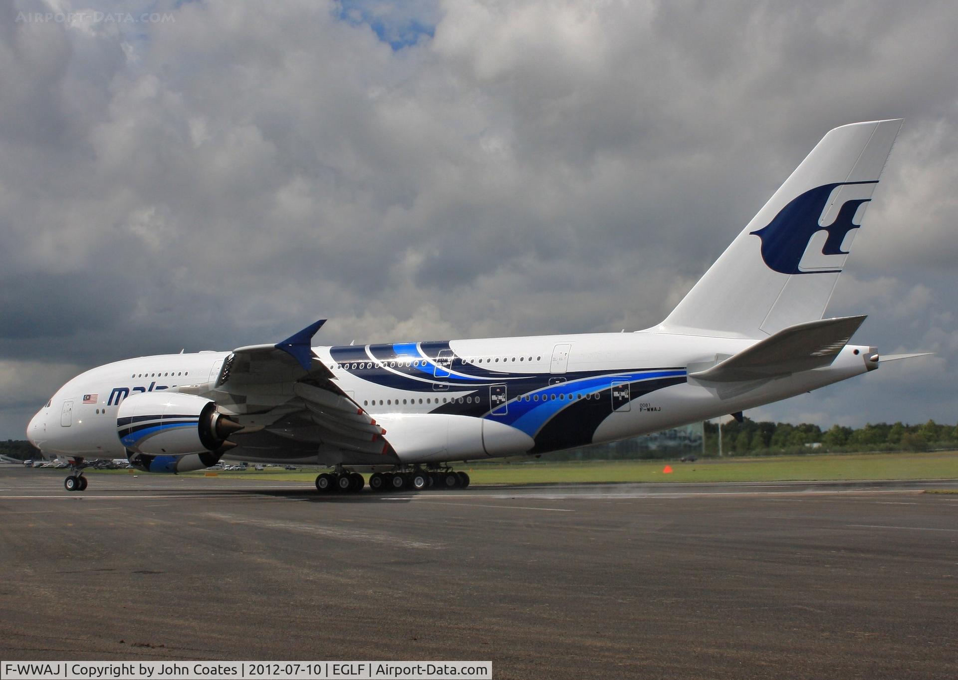 F-WWAJ, 2012 Airbus A380-841 C/N 081, Taking off to display at FIA 2012